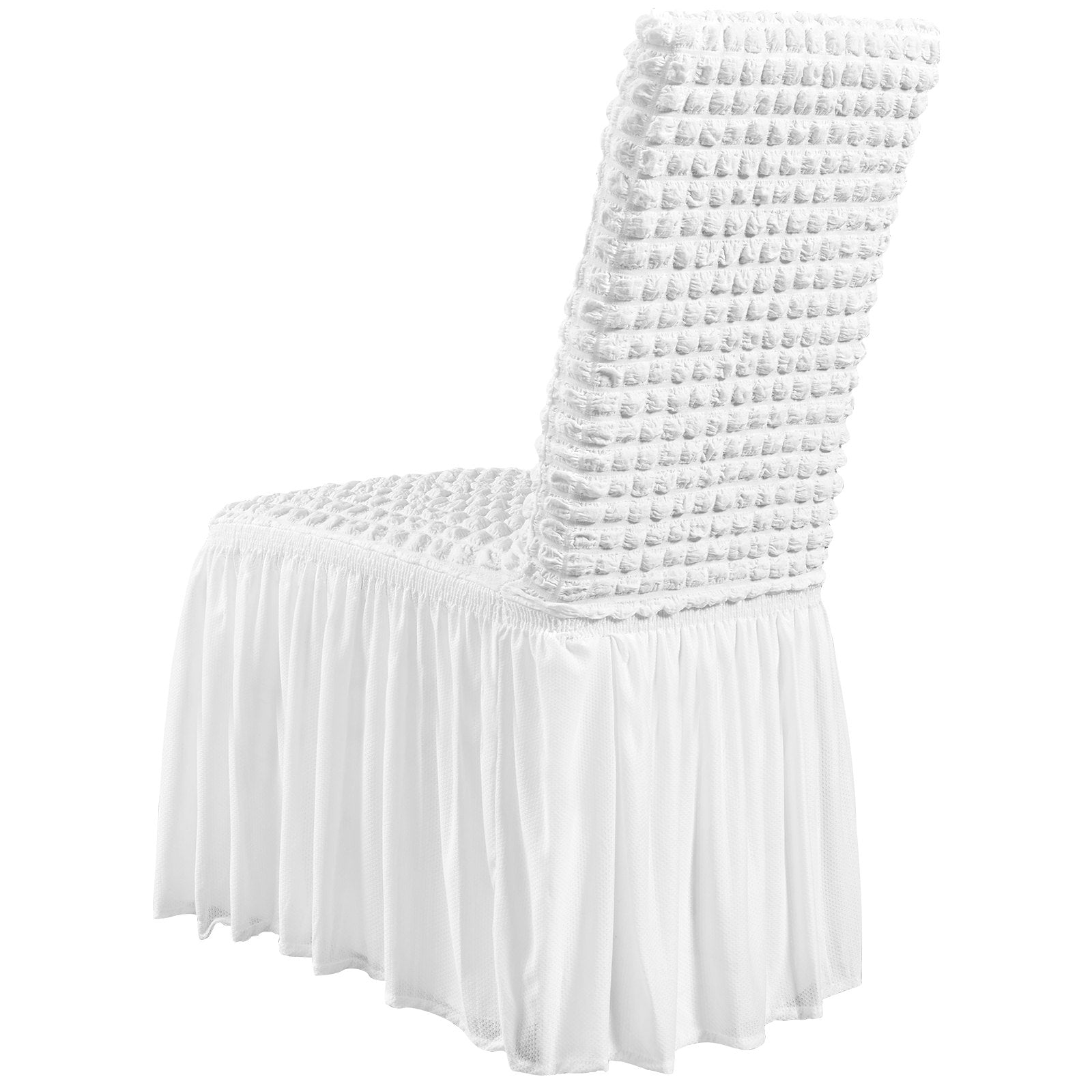 Chair Covers Folding Stretch Spandex with Skirt Universal Fitted 4PCS White