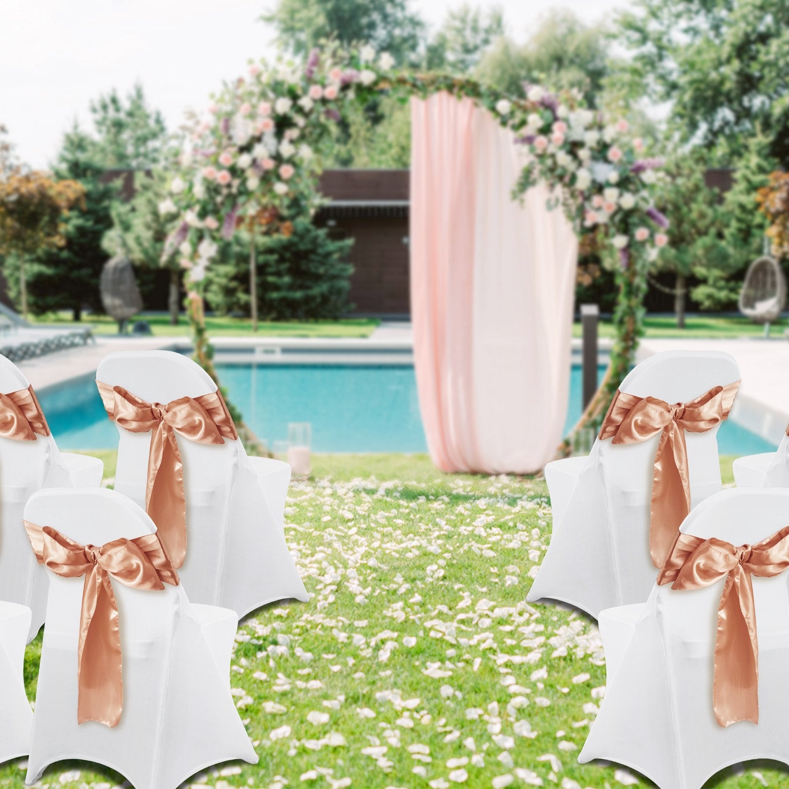 Chair Covers Folding Stretch Spandex Universal Fitted Slipcovers 50 PCS White