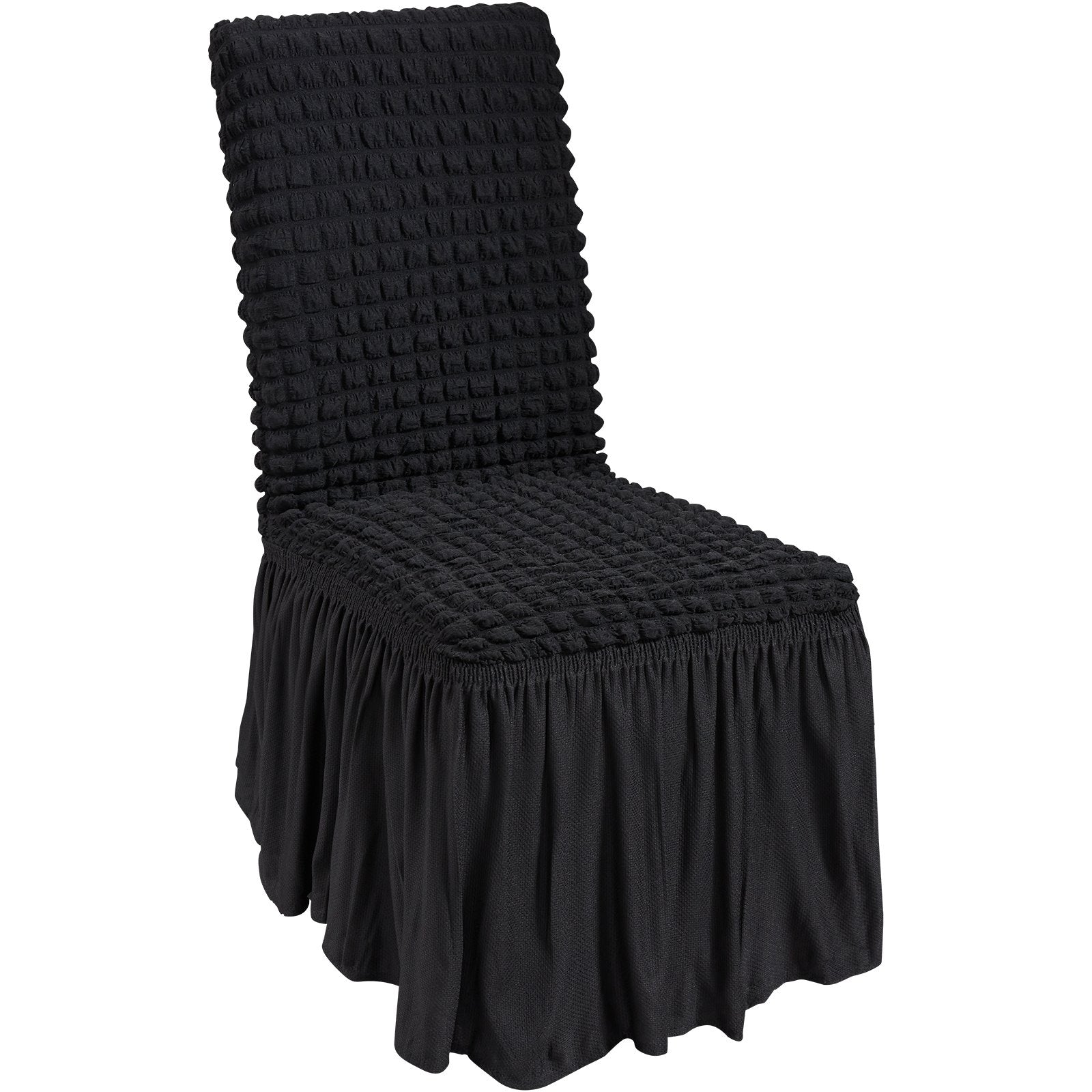 Chair Covers Folding Stretch Spandex with Skirt Universal Fitted 4PCS Black