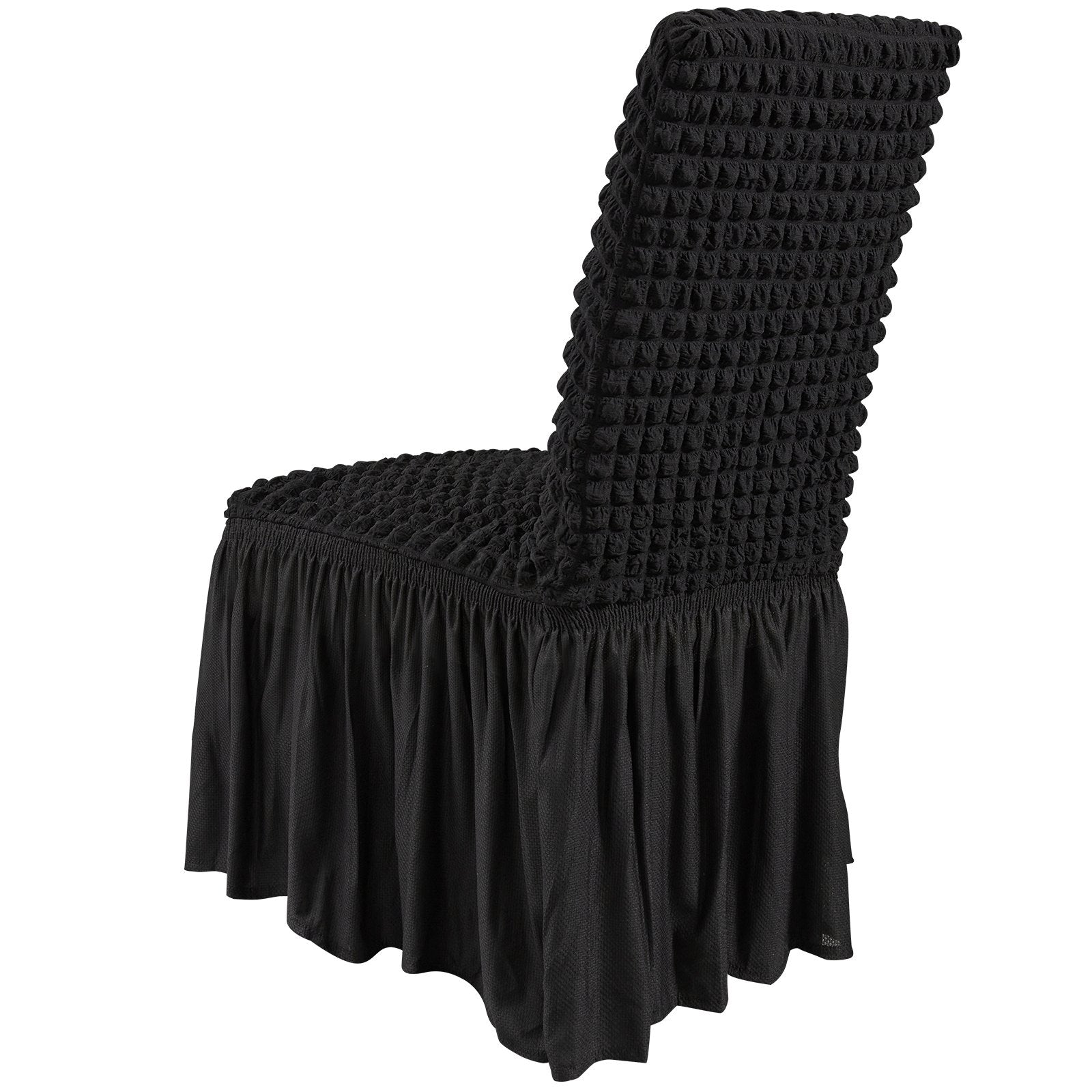 Chair Covers Folding Stretch Spandex with Skirt Universal Fitted 4PCS Black