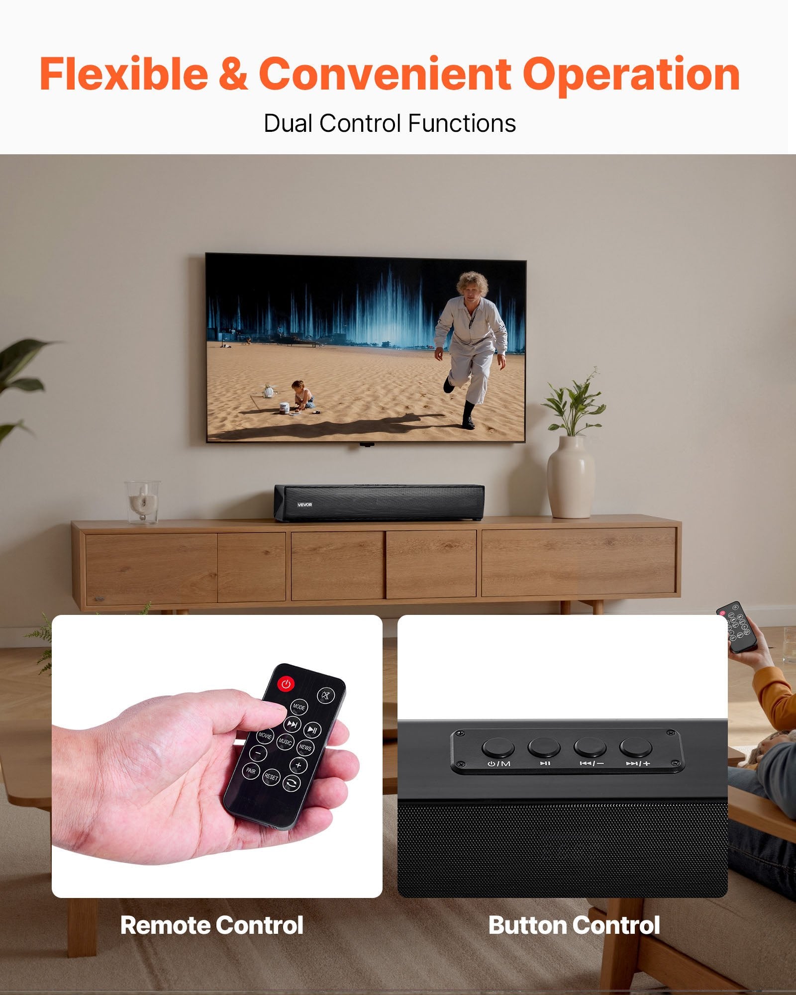 Sound Bar for Smart TV 2.0 Channel 450mm Compact Bluetooth AUX Speaker System