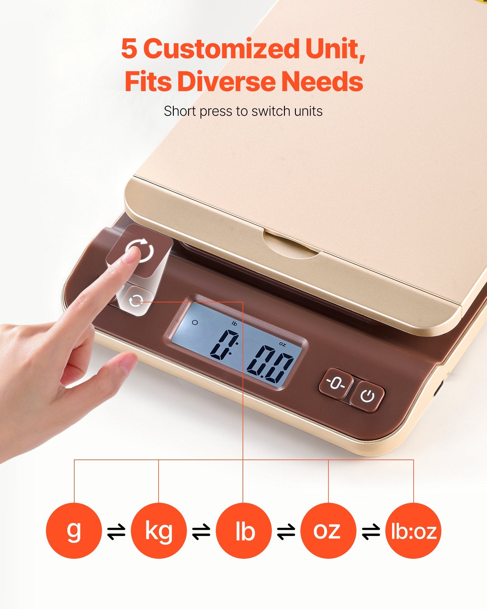 Digital Shipping Postal Scale 40 kg High Accuracy 2 g with Hold Tare Auto-Off