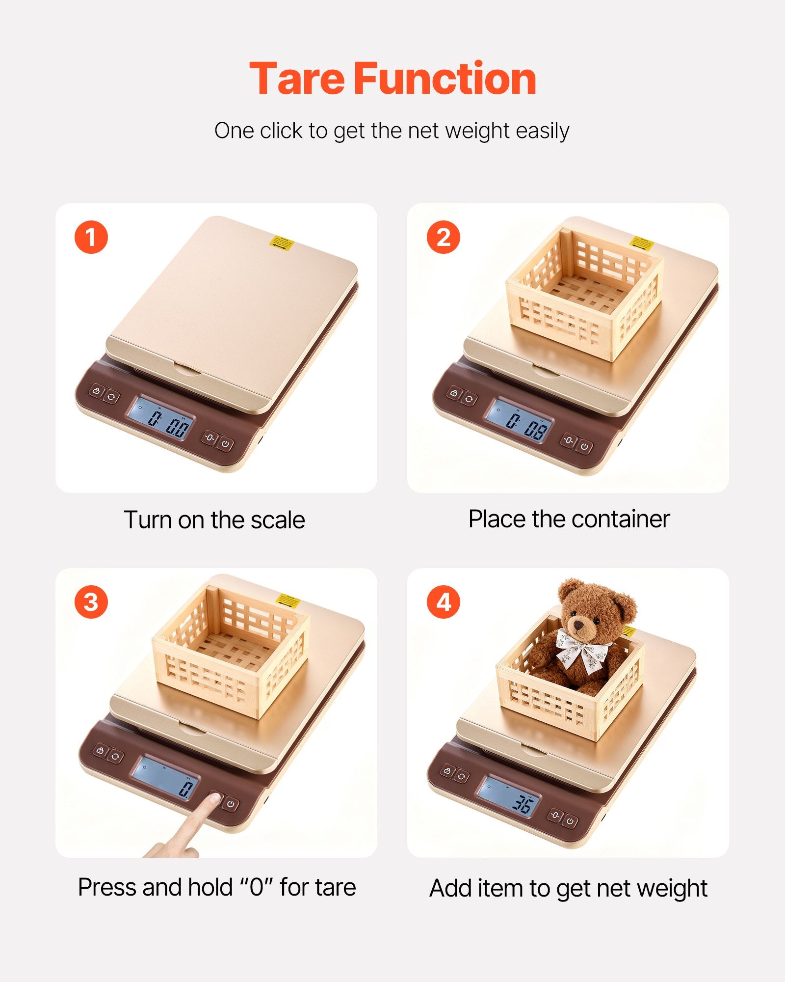 Digital Shipping Postal Scale 40 kg High Accuracy 2 g with Hold Tare Auto-Off
