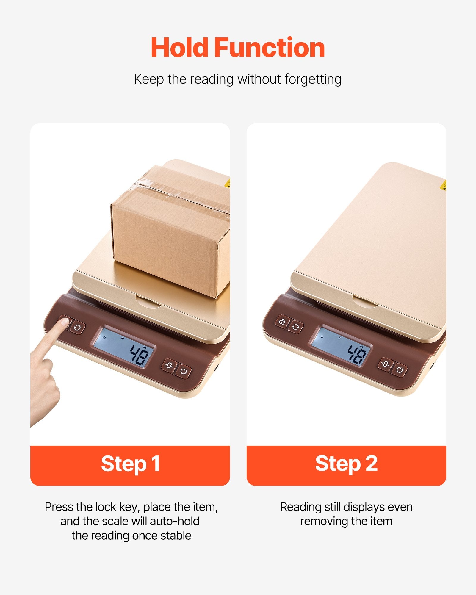 Digital Shipping Postal Scale 40 kg High Accuracy 2 g with Hold Tare Auto-Off