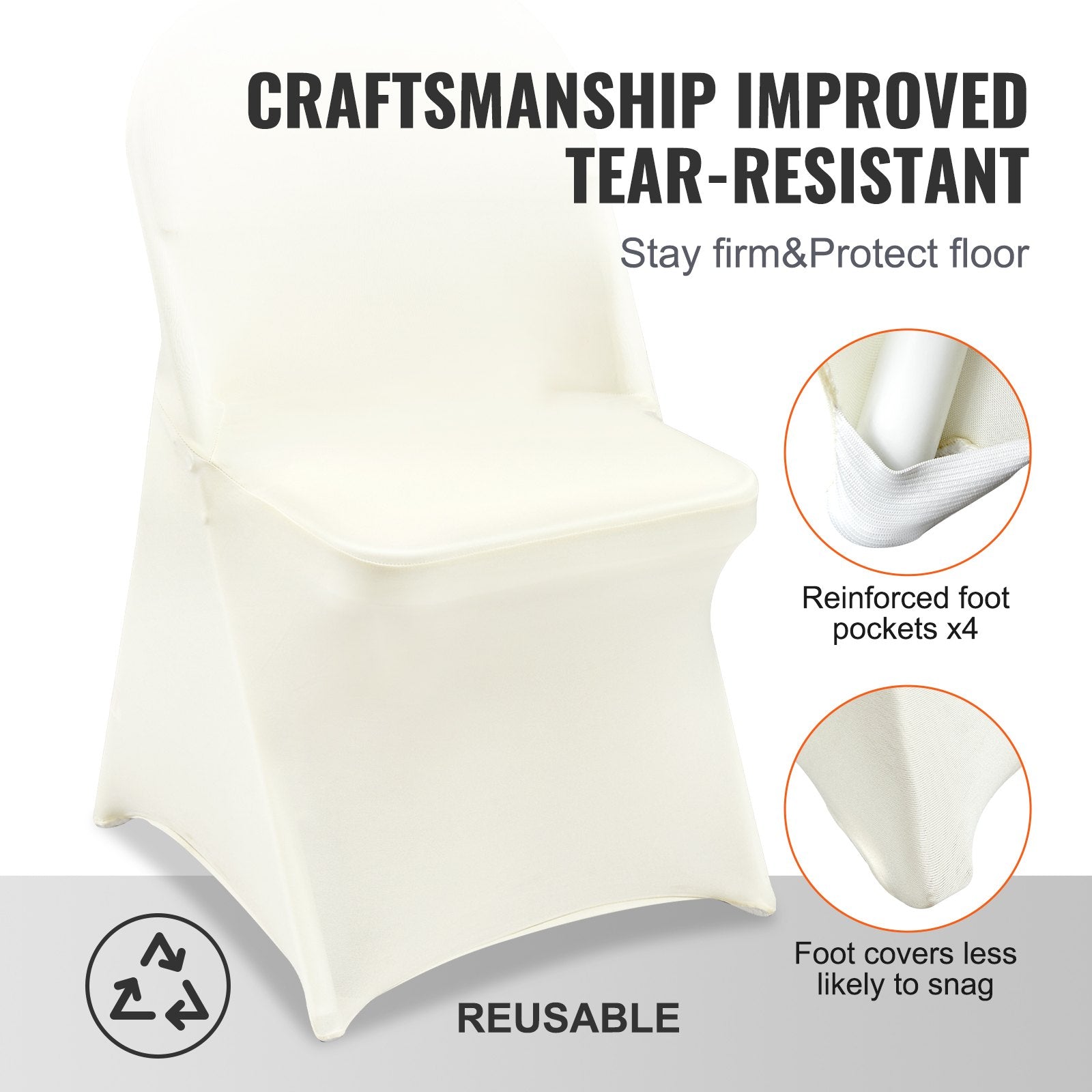 Stretch Spandex Folding Chair Covers, Universal Fitted Chair Cover (30PCS)