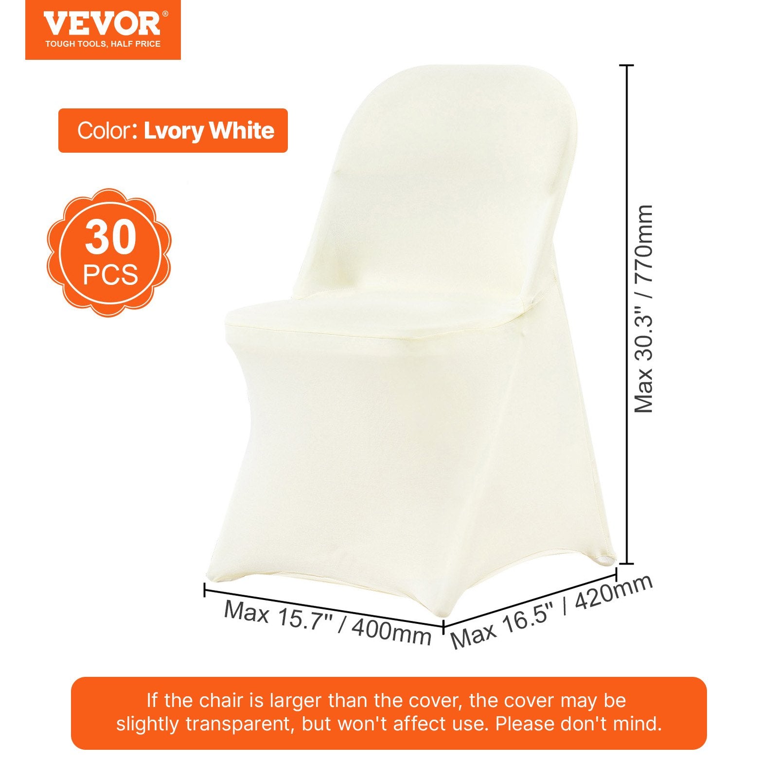 Stretch Spandex Folding Chair Covers, Universal Fitted Chair Cover (30PCS)
