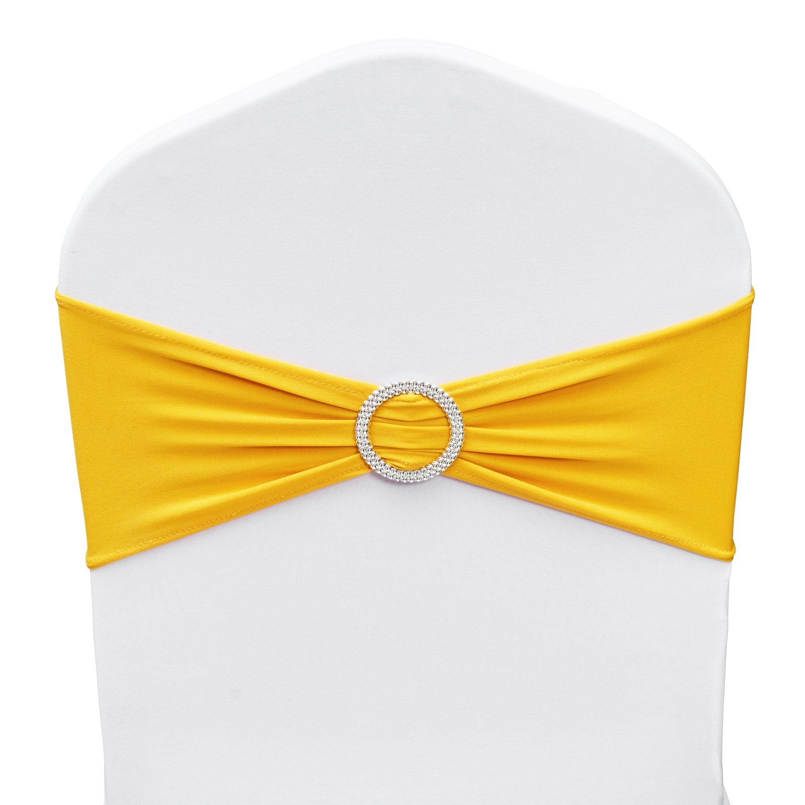Stretch Spandex Chair Sashes Slipcover with Round Buckle Elastic Bands 50PCS