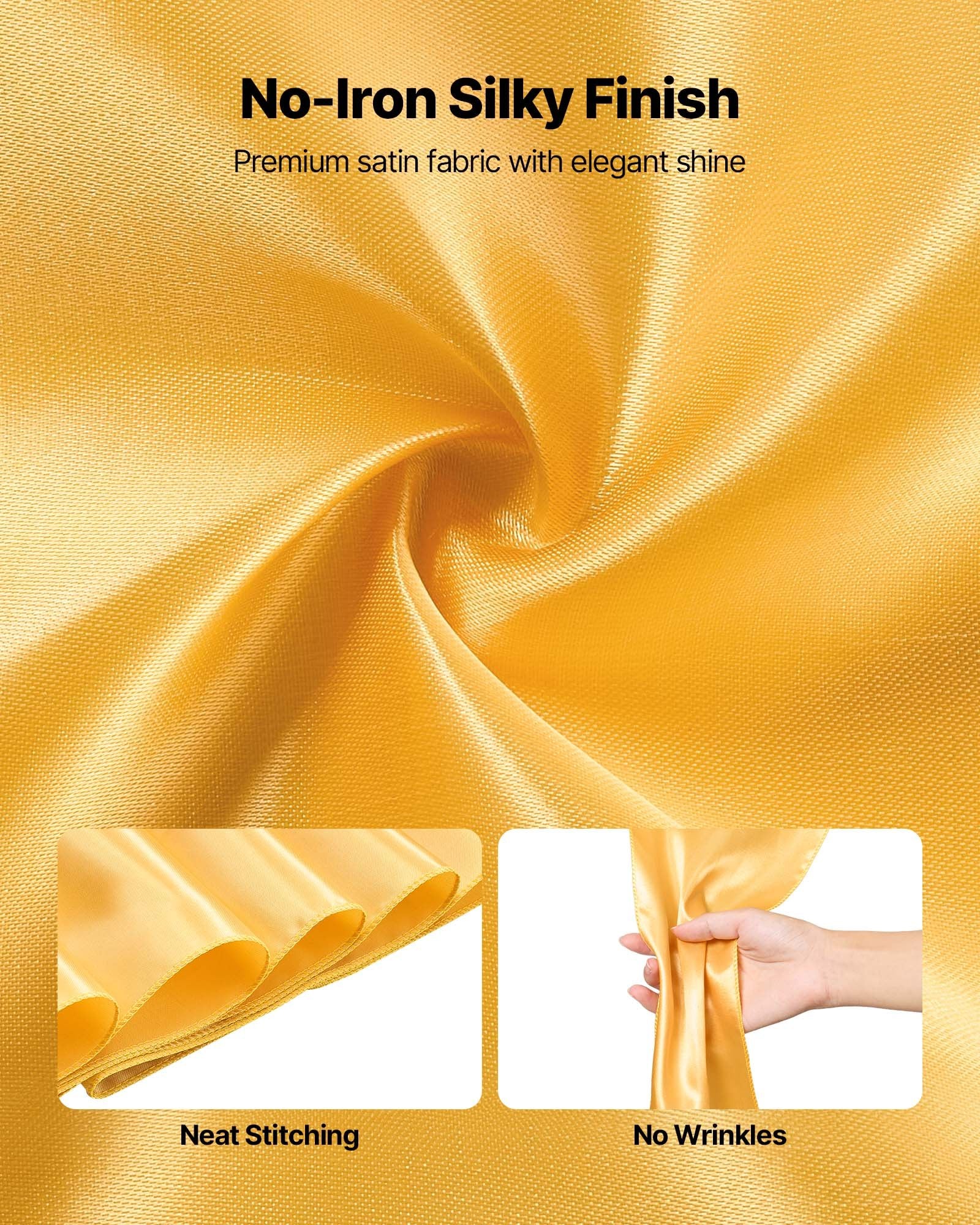 Stretch Spandex Chair Sashes Bows 50PCS Gold for Wedding