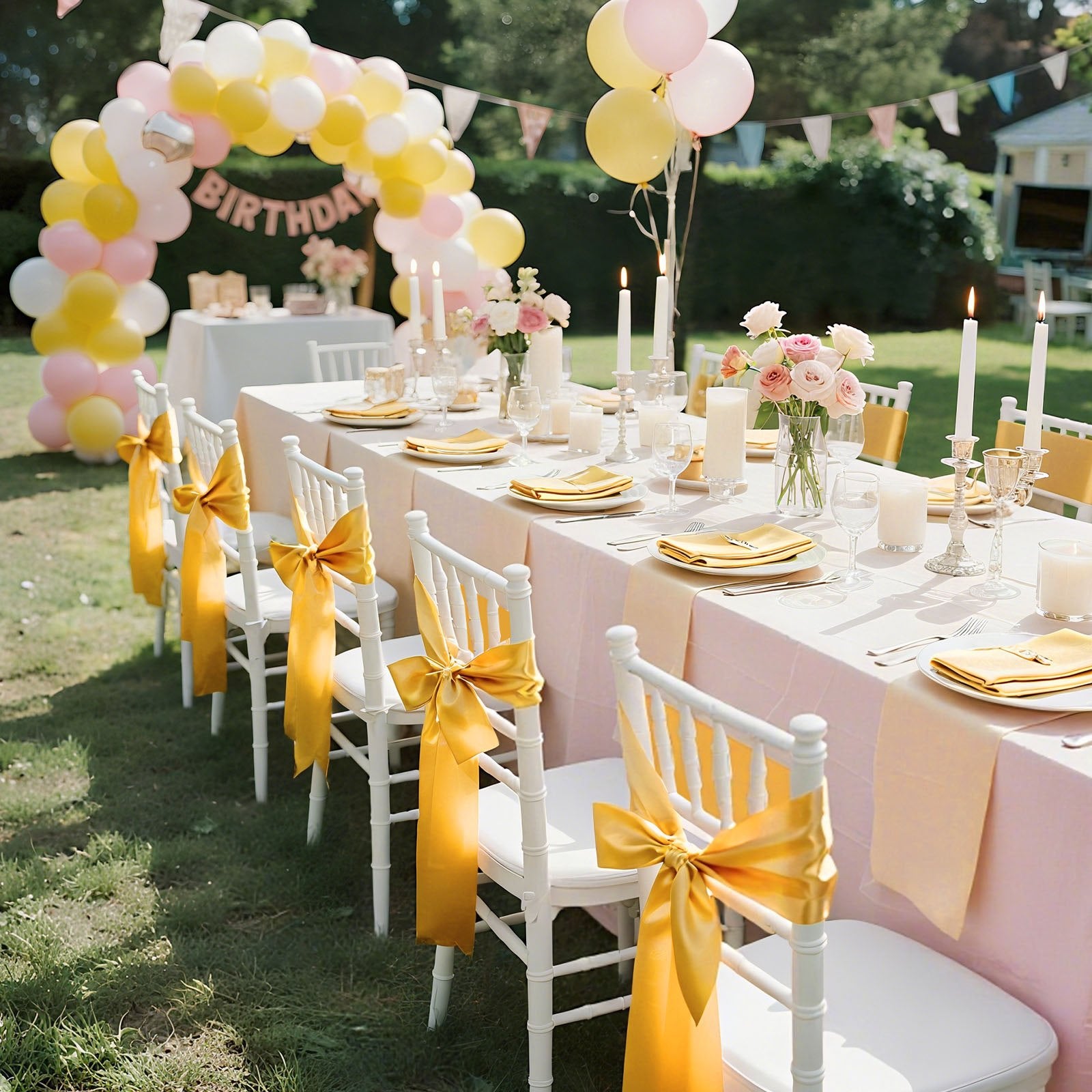 Stretch Spandex Chair Sashes Bows 50PCS Gold for Wedding