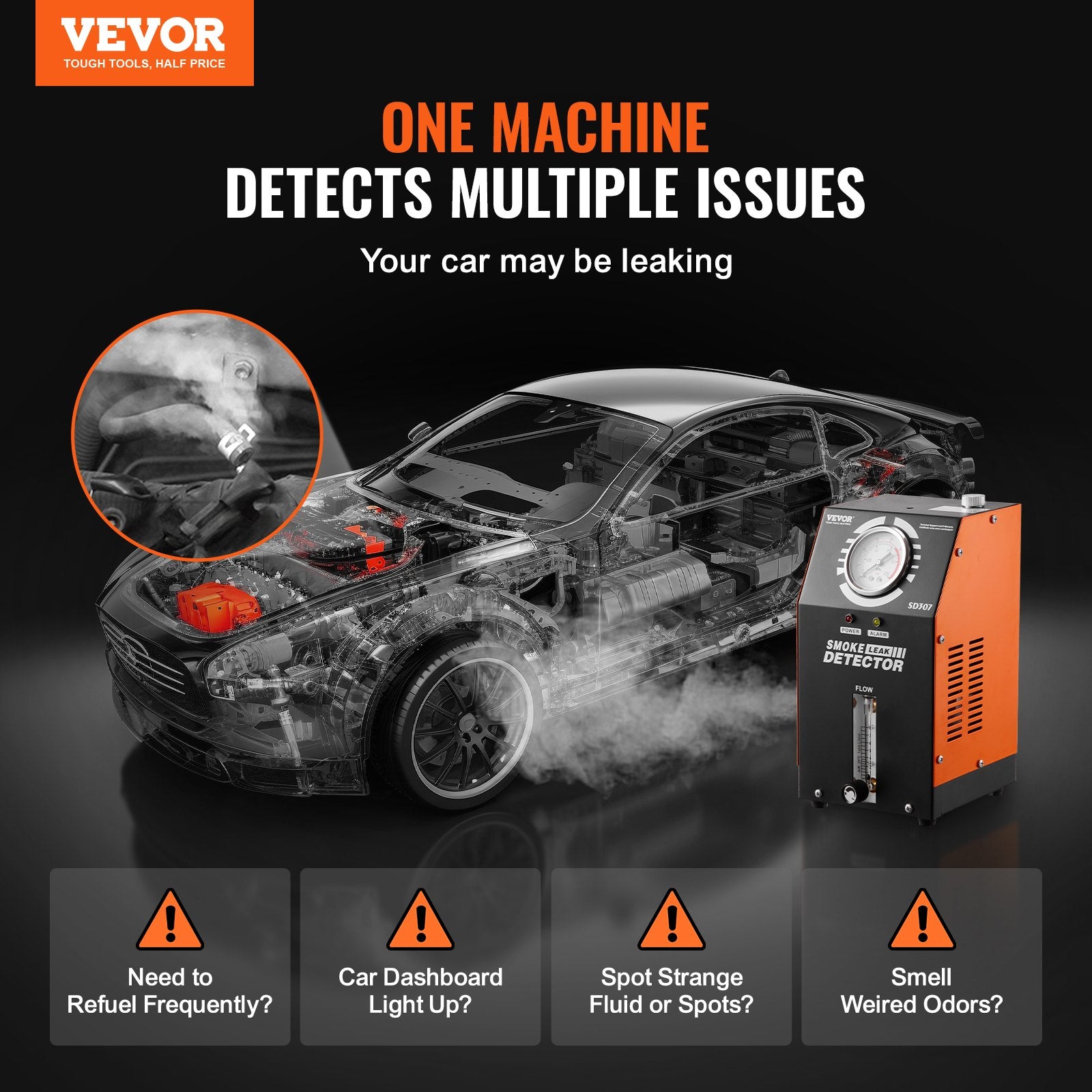 Smoke Machine Automotive Leak Detector EVAP Vacuum Fuel Tester 12V