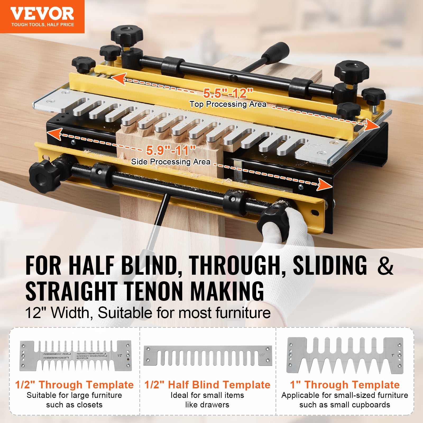 Dovetail Jig 310mm Router Jigs 4 Bits 6 Templates Precise Woodworking Tool