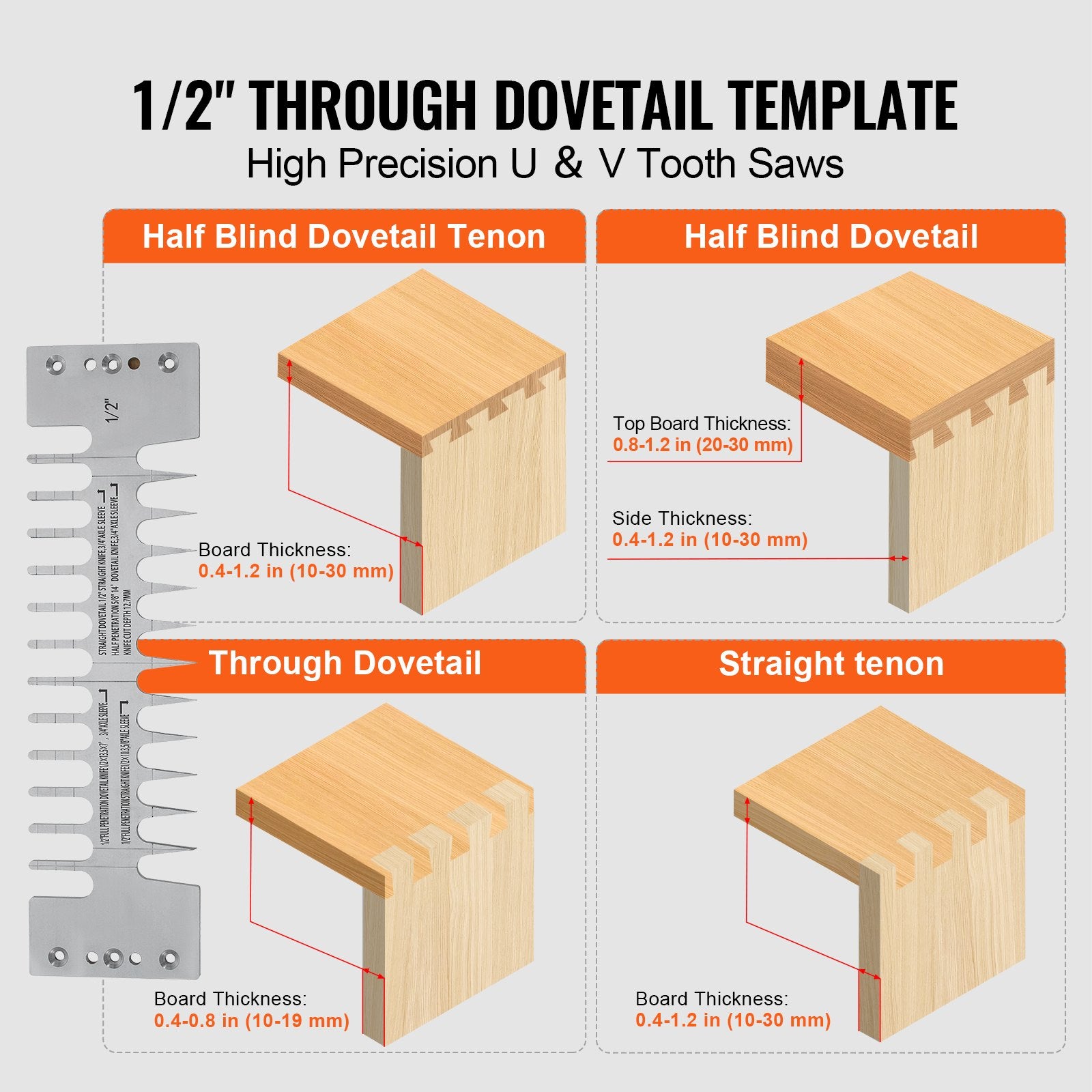 Dovetail Jig 310mm Router Jigs 4 Bits 6 Templates Precise Woodworking Tool