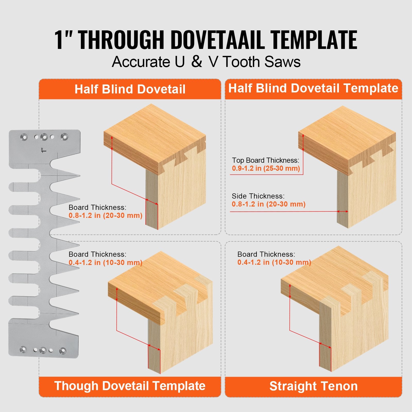 Dovetail Jig 310mm Router Jigs 4 Bits 6 Templates Precise Woodworking Tool