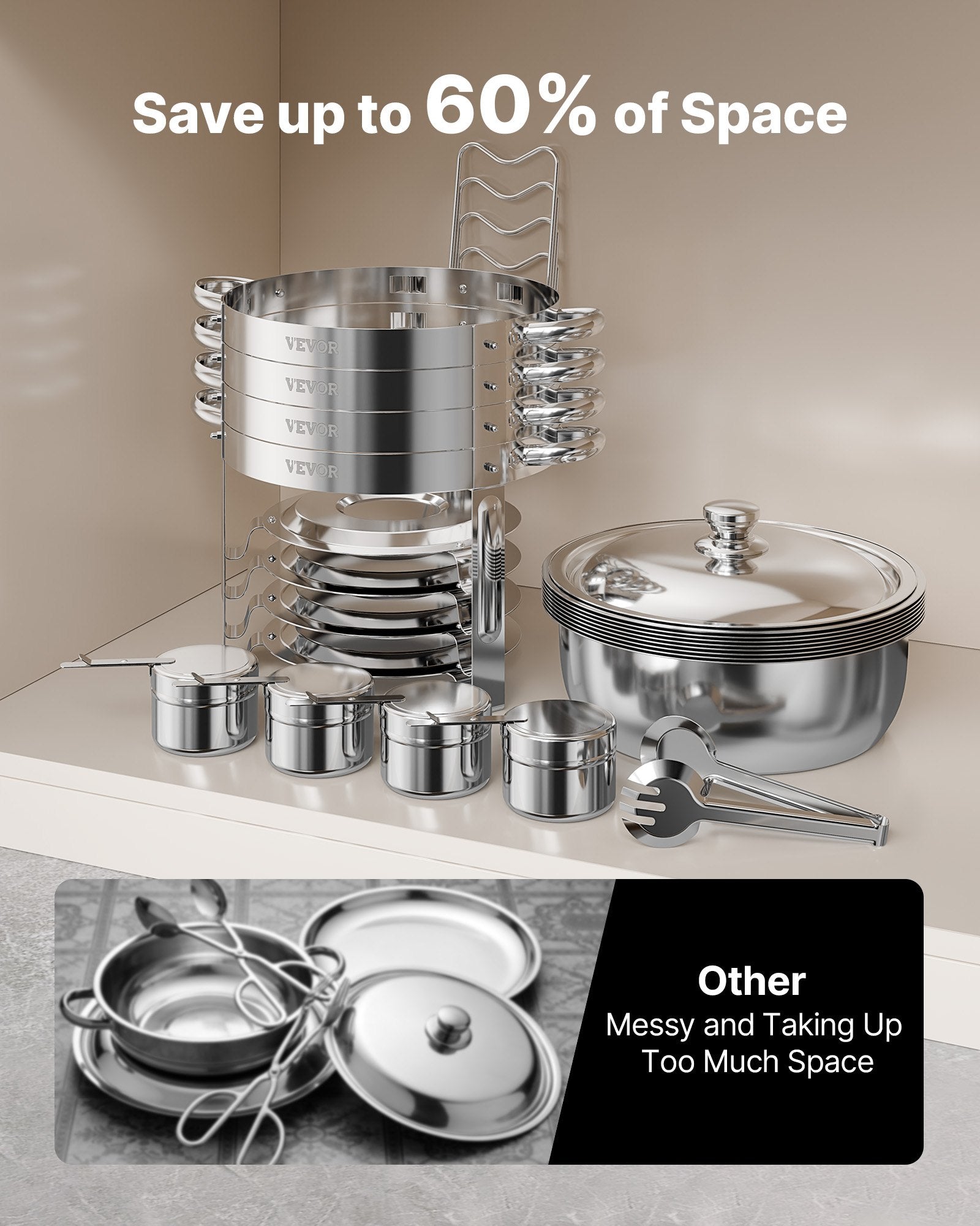 Chafing Dish Buffet Set 5Qt 4Pack Stainless Steel Catering Warmer Silver