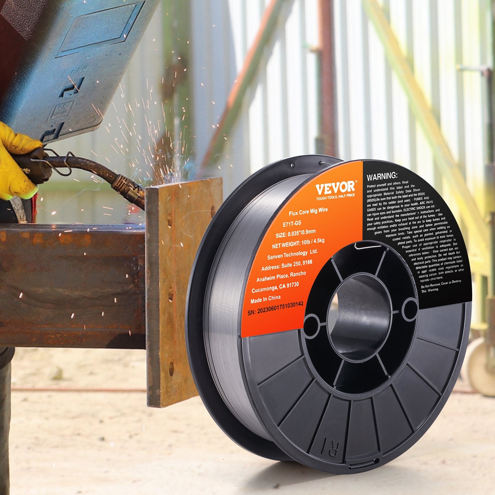 Flux Core Welding Wire E71T-GS 0.089cm 4.5kg Gasless Mild Steel MIG Welding