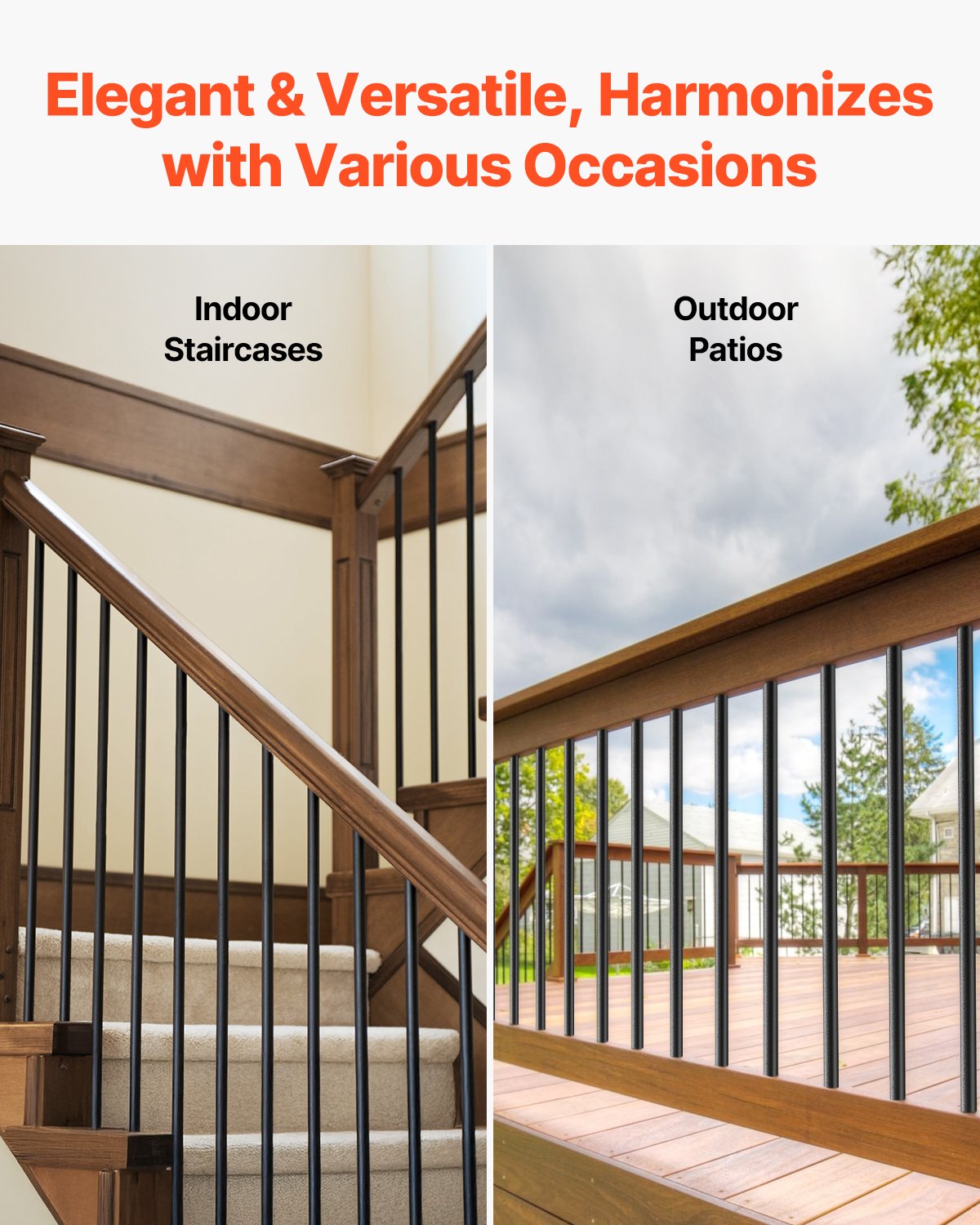 Staircase Balusters 51 Pack 813mm Aluminum 19mm Waterproof Round Spindles