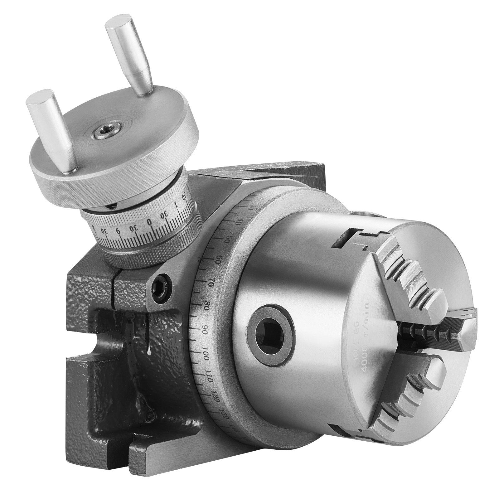 4 in Rotary Table Milling Machine with 3-Jaw Chuck Precision Indexing Tool Kit