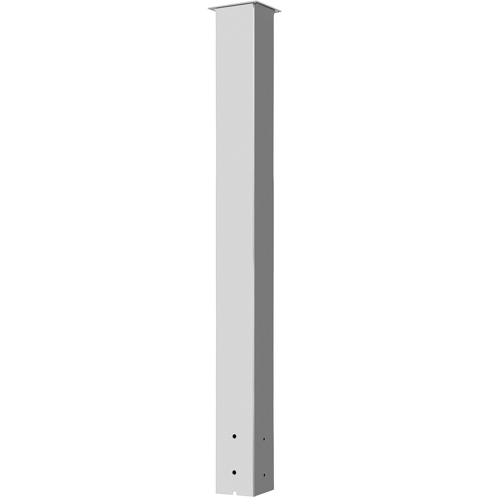 Mailbox Post 43in White Powder-Coated Steel Stand Surface Mount Outdoor