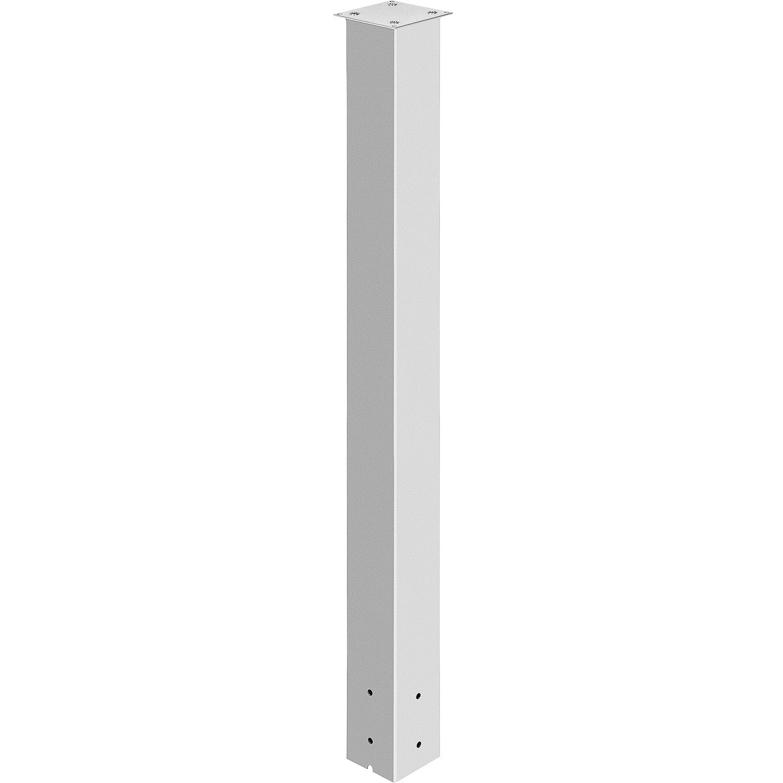 Mailbox Post 43in White Powder-Coated Steel Stand Surface Mount Outdoor