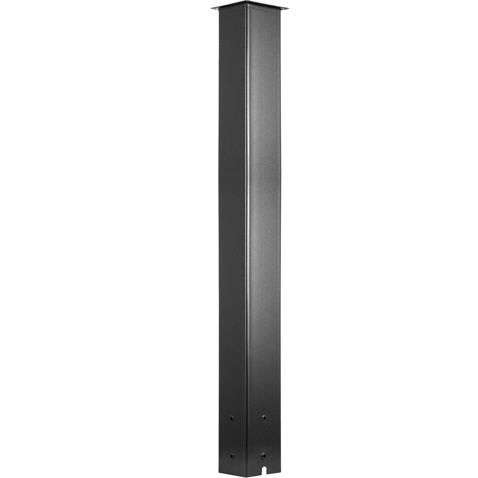Mailbox Post 43in Black Powder-Coated Steel Stand Surface Mount Outdoor