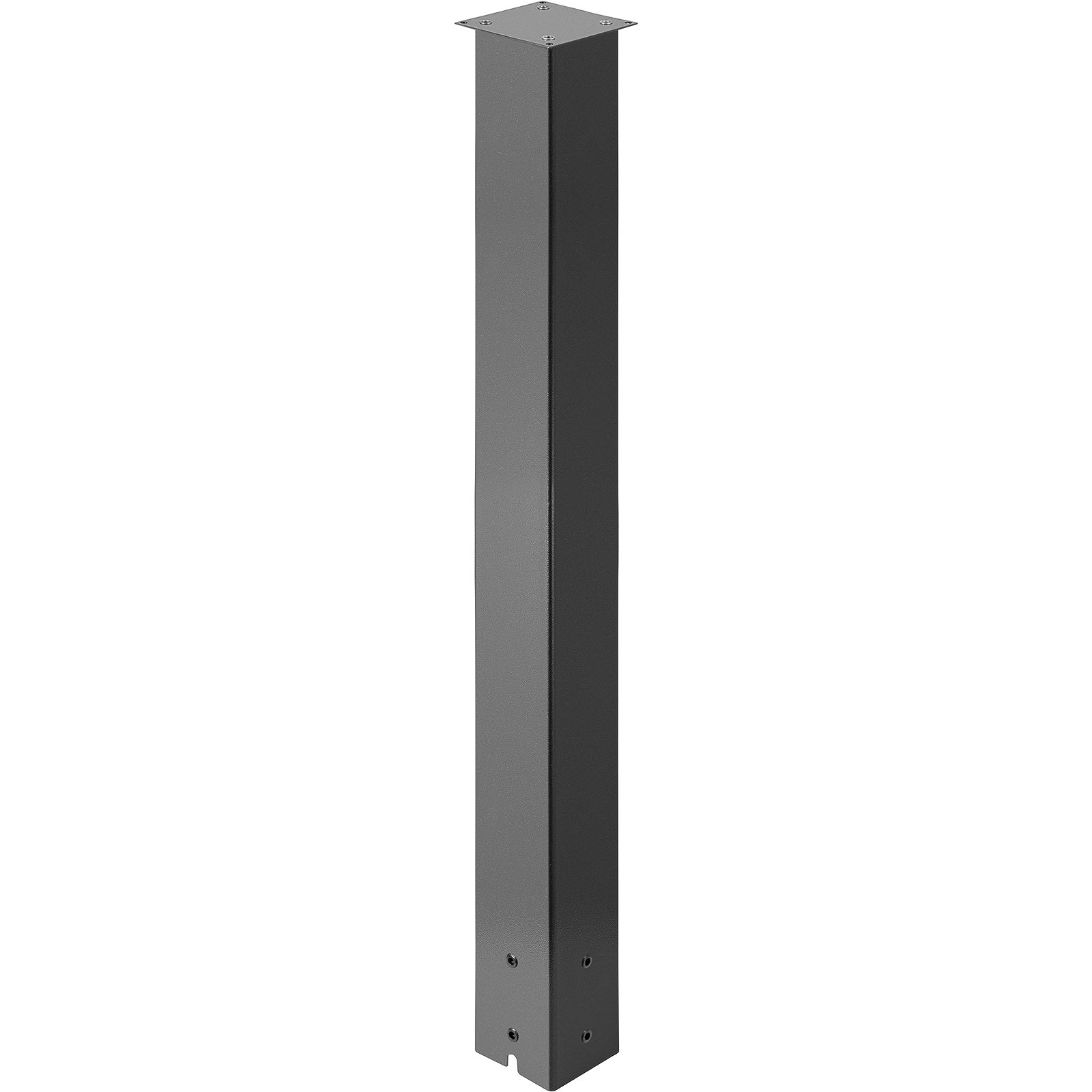 Mailbox Post 43in Black Powder-Coated Steel Stand Surface Mount Outdoor