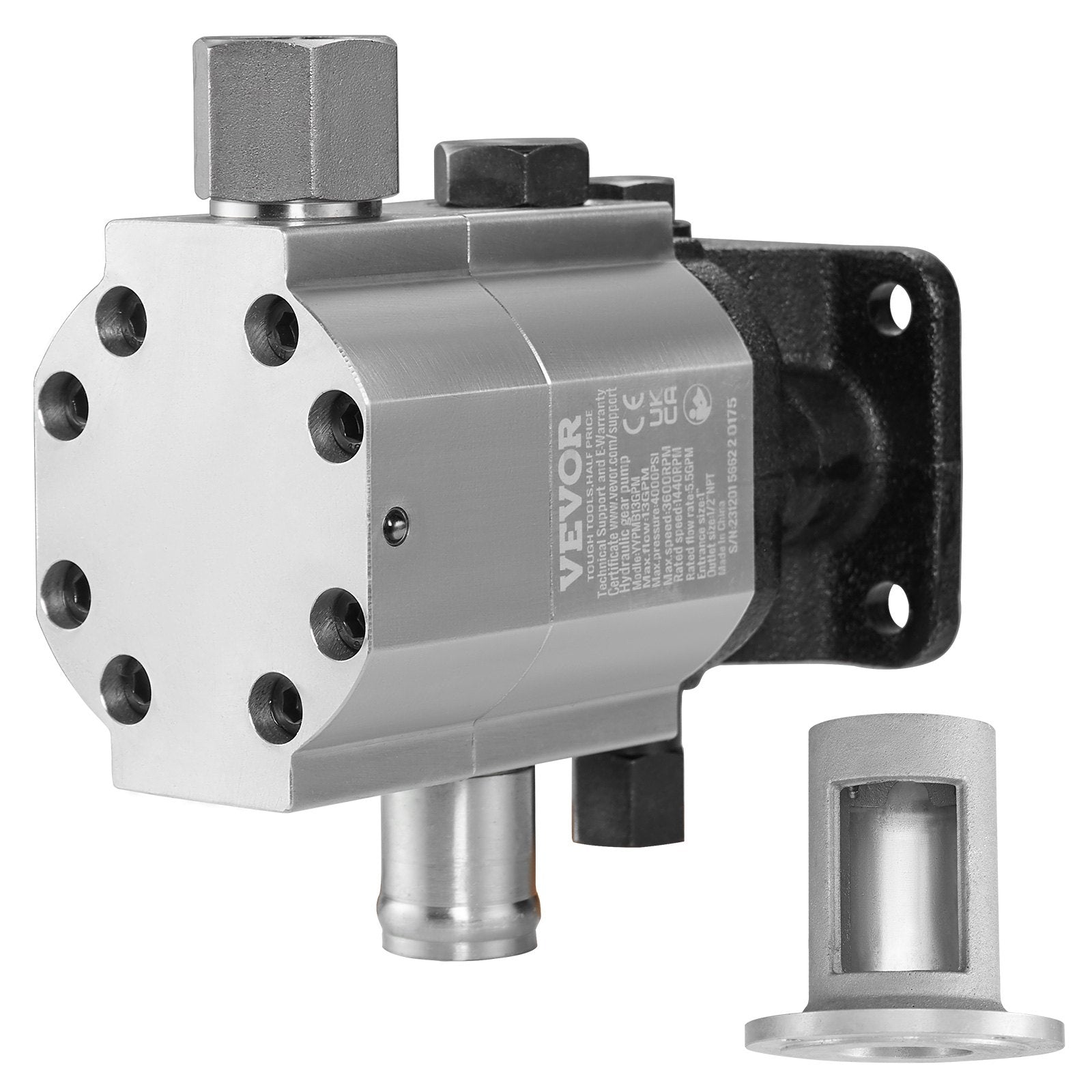 13 GPM 2 Stage Hydraulic Log Splitter Pump Kit 4000 PSI Aluminum Gear Pump