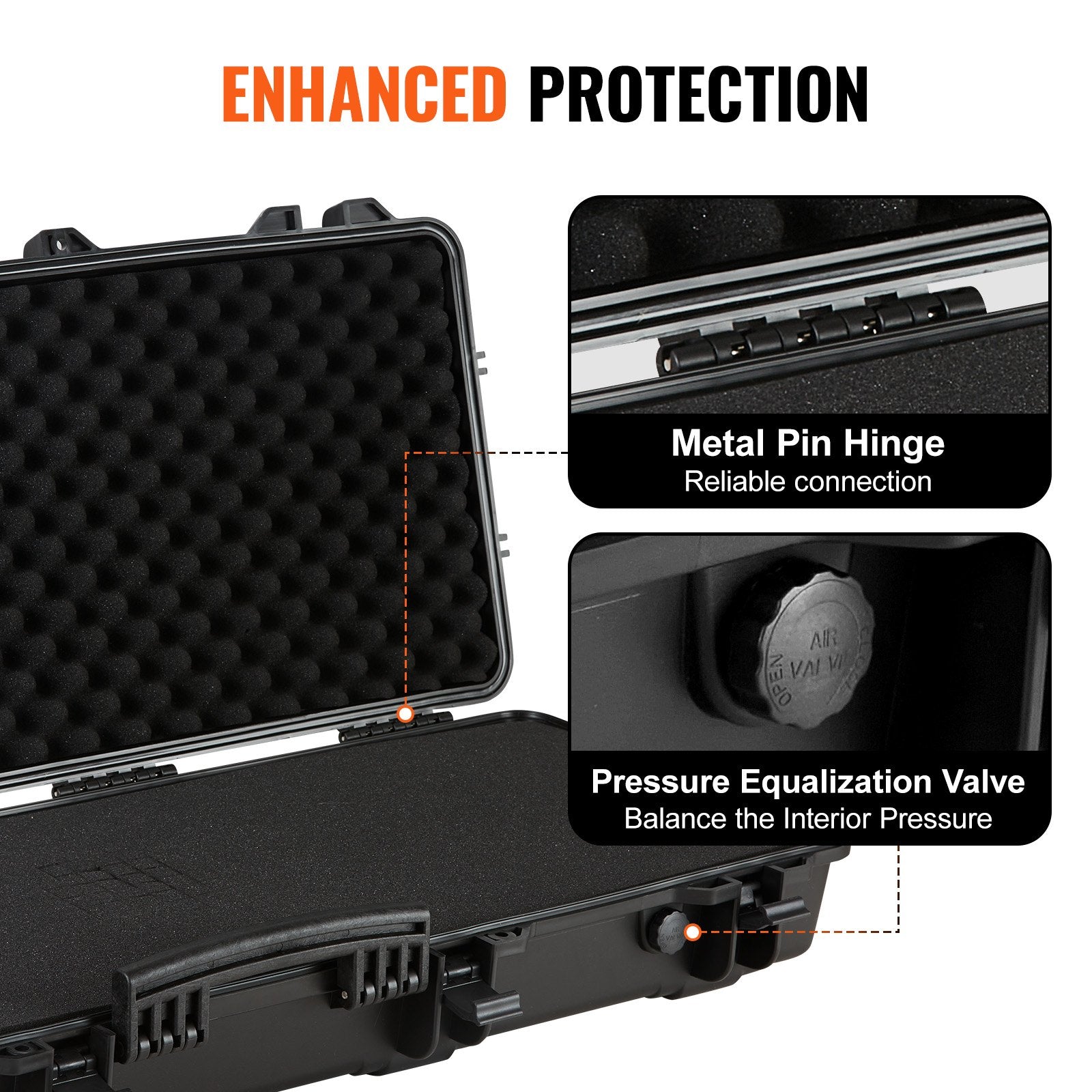 42" Rifle Hard Case with Wheels, Lockable IP67 Waterproof for 2 Guns