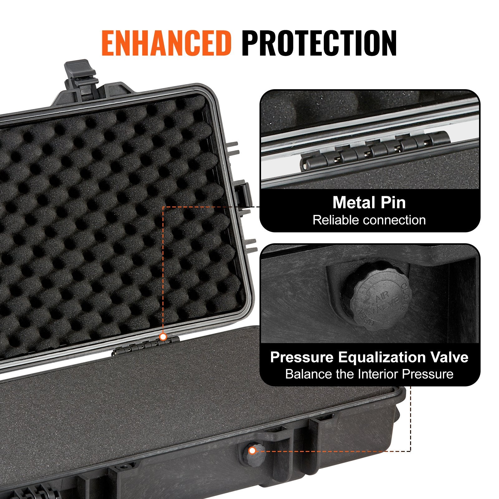 50" Rifle Hard Case with Wheels, Lockable IP67 Waterproof Crushproof for 2 Guns