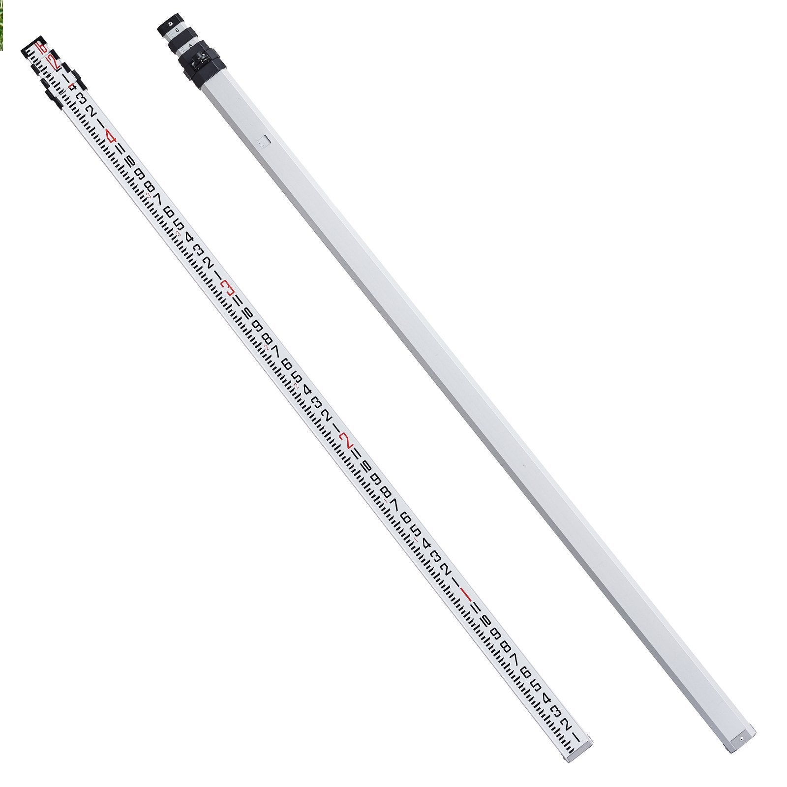 Aluminum Grade Rod 16ft 4-Section Telescopic Measuring Double-Sided Bubble