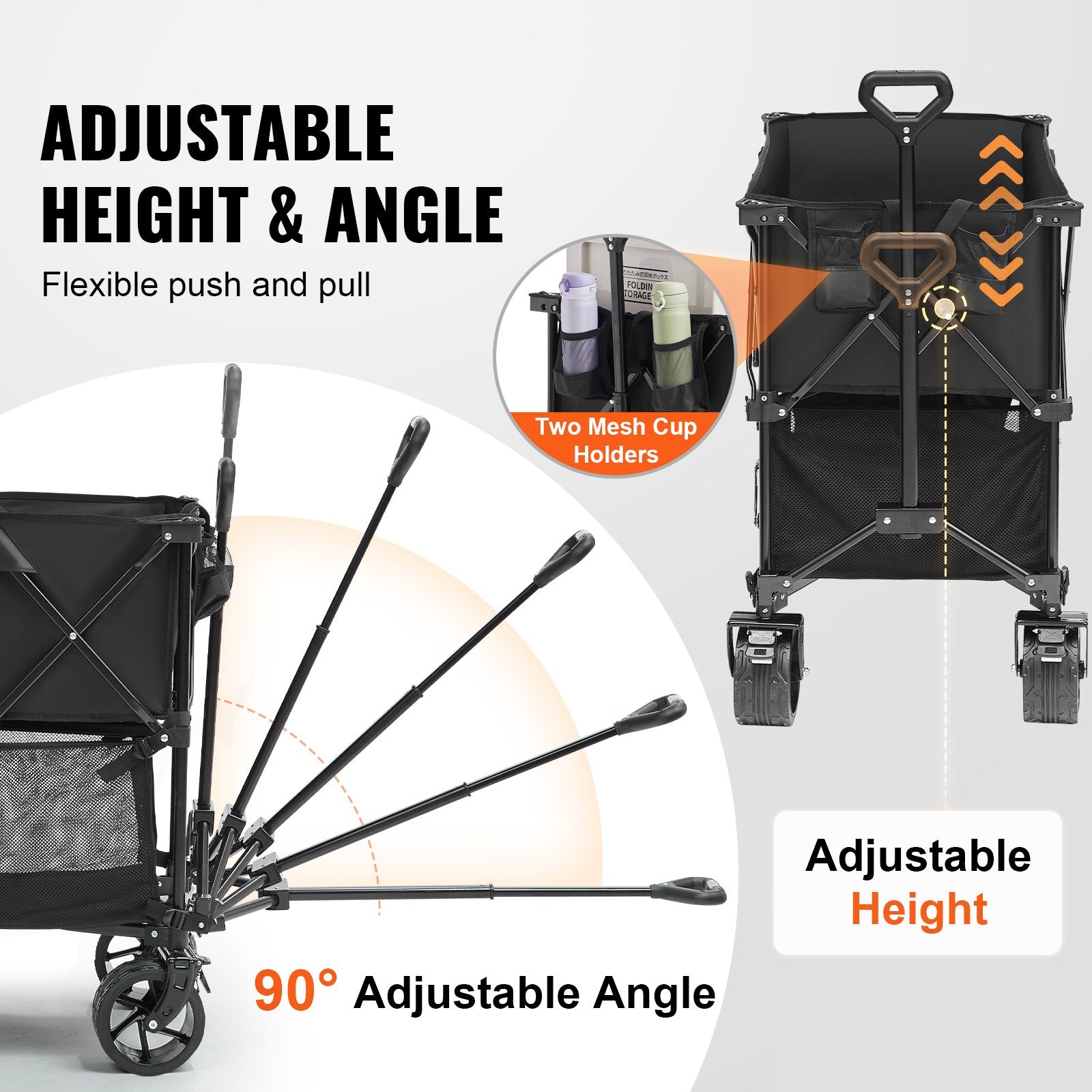 Wagon Double Decker Foldable 400L Collapsible All-Terrain Wheels 350-450LB