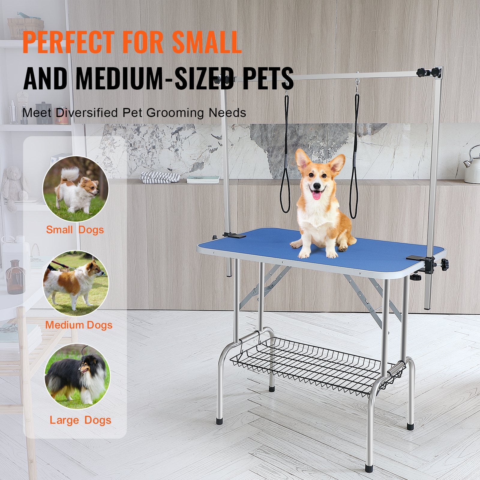 Pet Grooming Table Foldable Clamp Stand 915x610mm for Medium Small Dogs