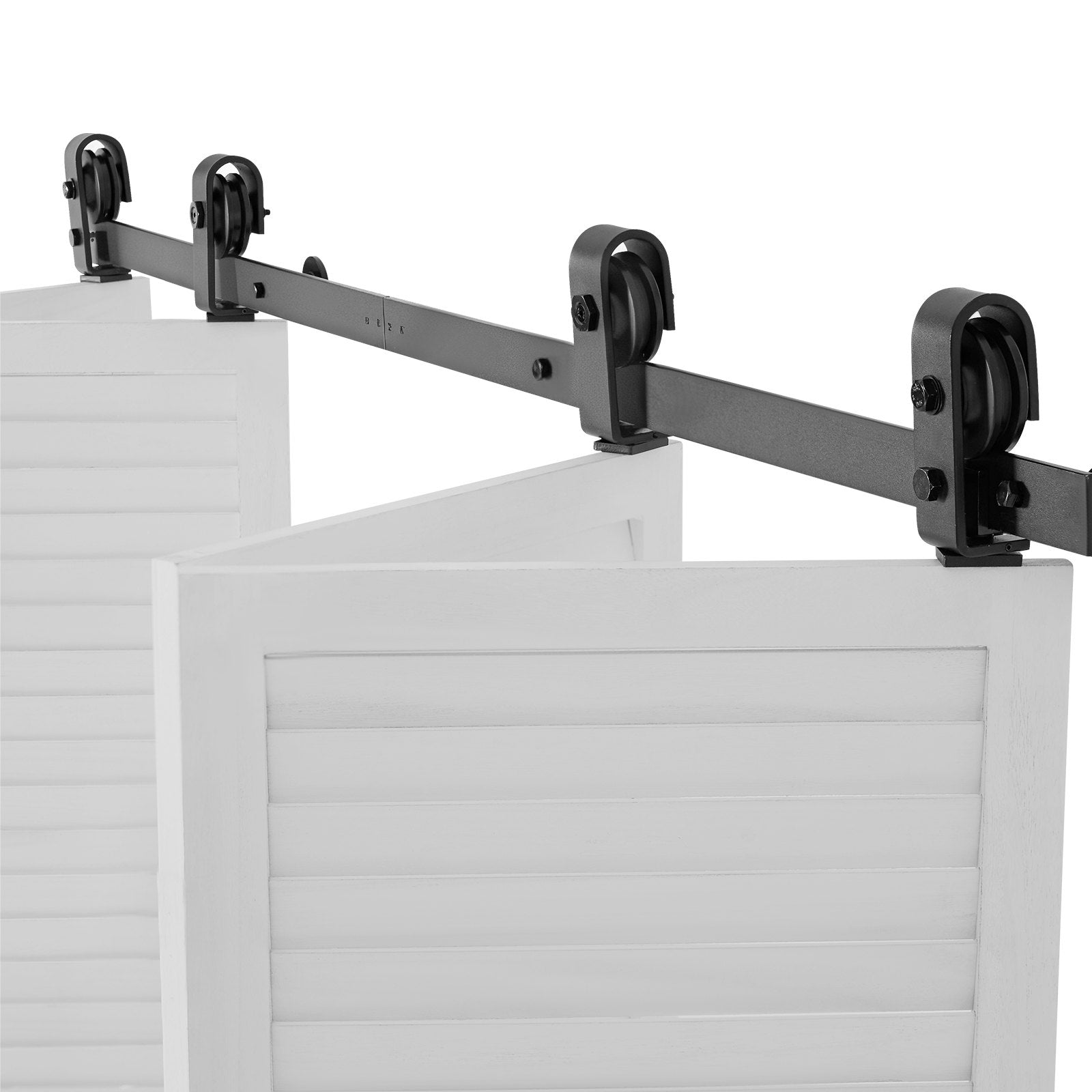 Bi-Folding Sliding Barn Door Hardware Track Kit 64in Heavy Duty 4 Doors