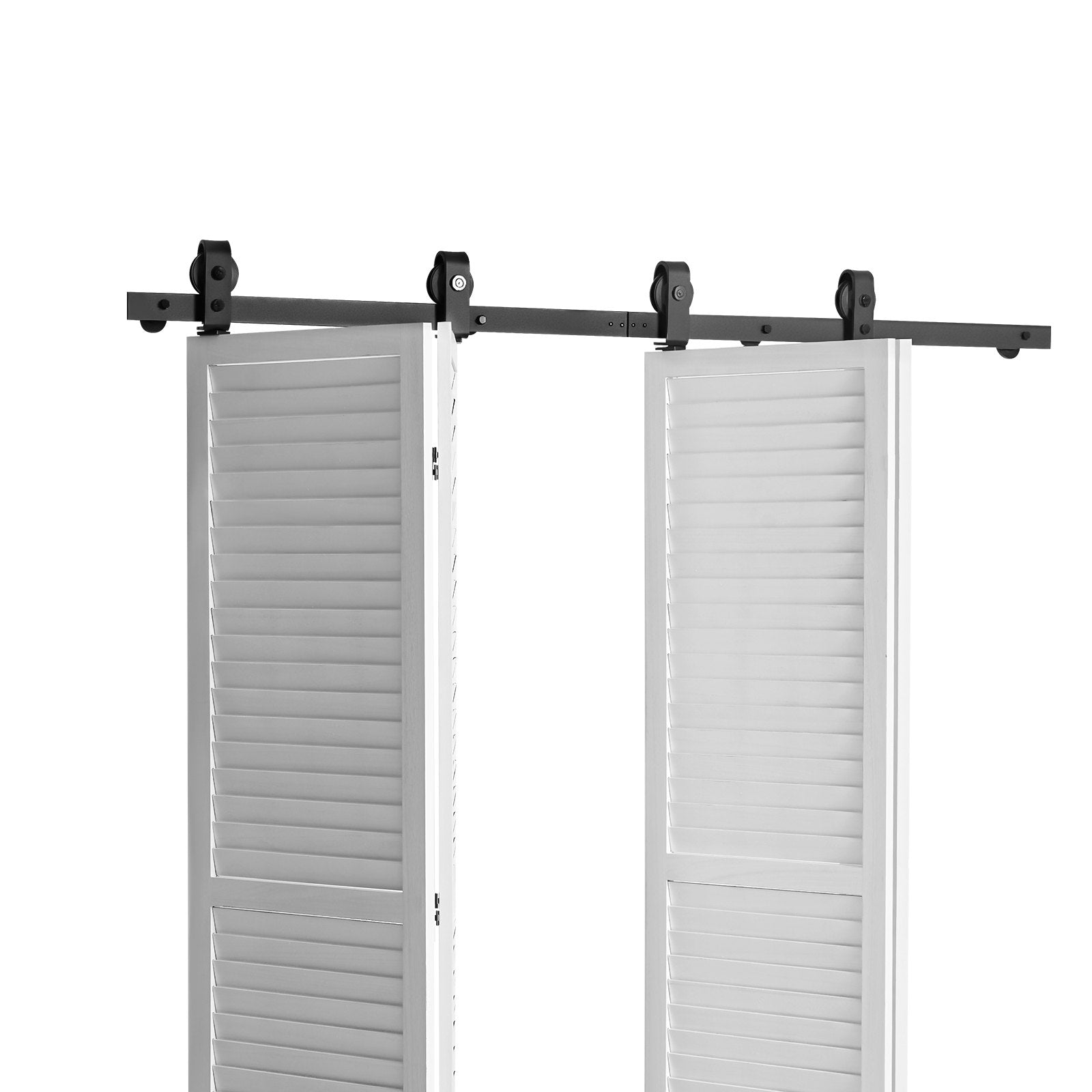 Bi-Folding Sliding Barn Door Hardware Track Kit 64in Heavy Duty 4 Doors