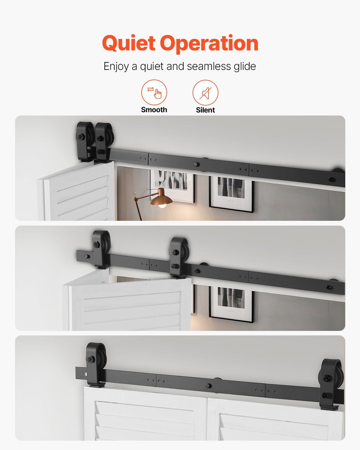 Bi-Folding Sliding Barn Door Hardware Kit 40in Heavy-Duty Top Mount
