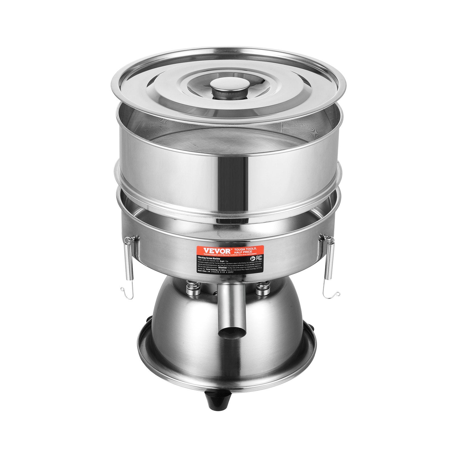 Automatic Electric Vibrating Sieve, Stainless Steel Sifter Shaker 45W for Powder