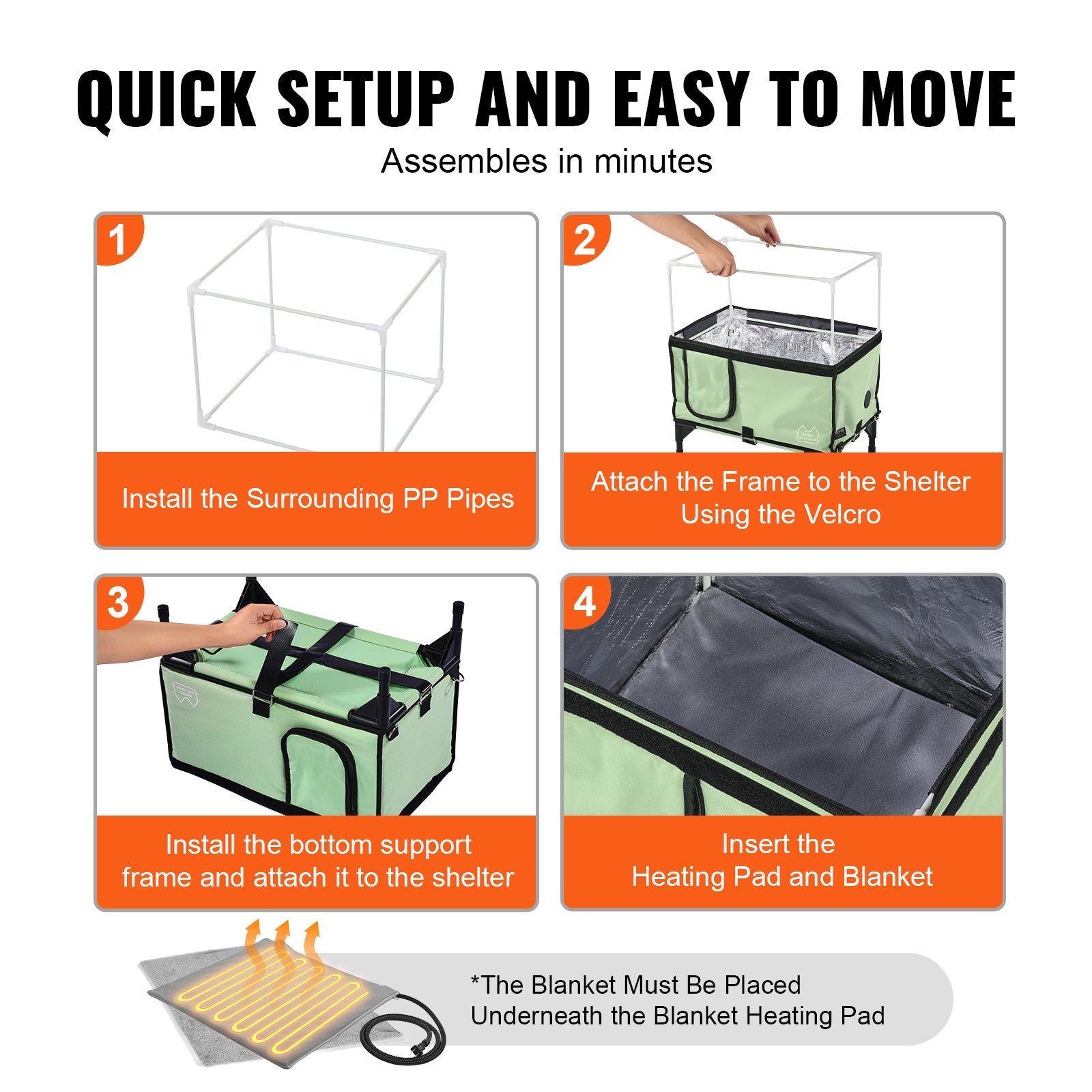 Elevated Heated Cat House, Large Foldable Shelter with Adjustable Temp & Timer