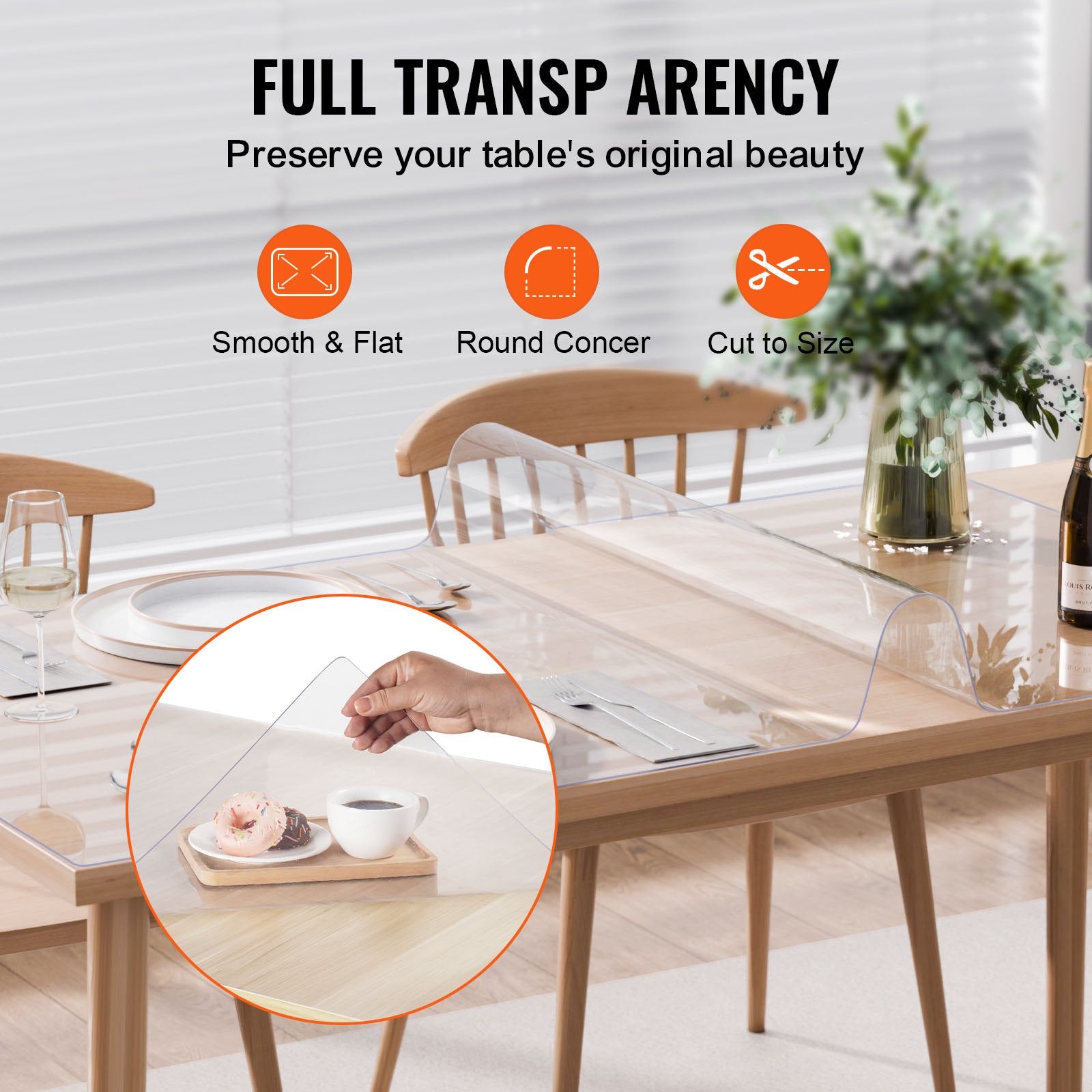 Plastic Table Cover 40x60 in 1.5mm Clear PVC Waterproof Desk Protector