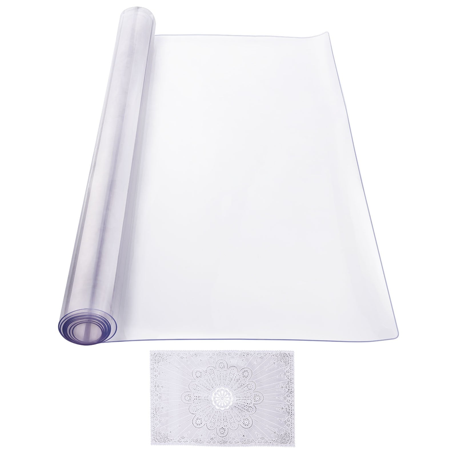 Plastic Table Cover 42x60in Clear PVC Desk Mat Waterproof Easy Clean Tablecloth