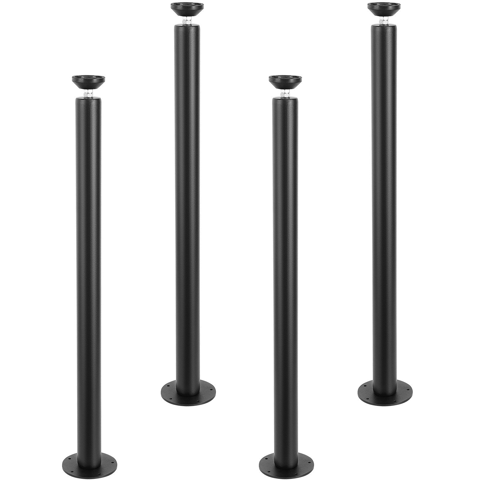 Adjustable Desk Legs 762MM Set of 4, Reinforced Steel, 544.3KG Load, Black