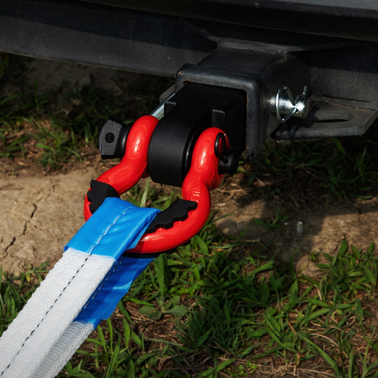 Shackle Hitch Receiver 50mm 24 Ton D-Ring with Trailer Hitch Lock Pin