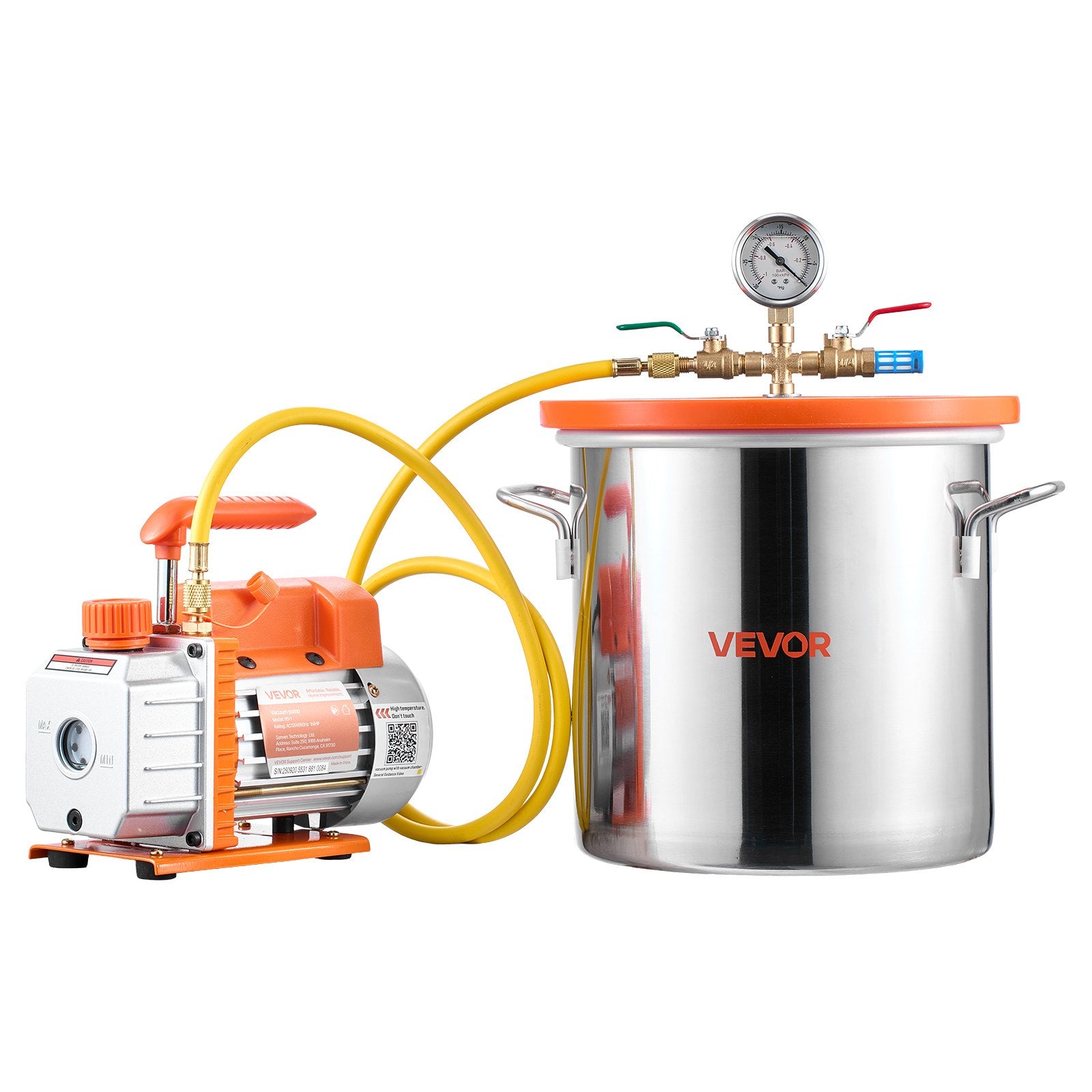 11.36L Vacuum Chamber with 3.5 CFM Pump, Stainless Steel Degassing Kit with Lid