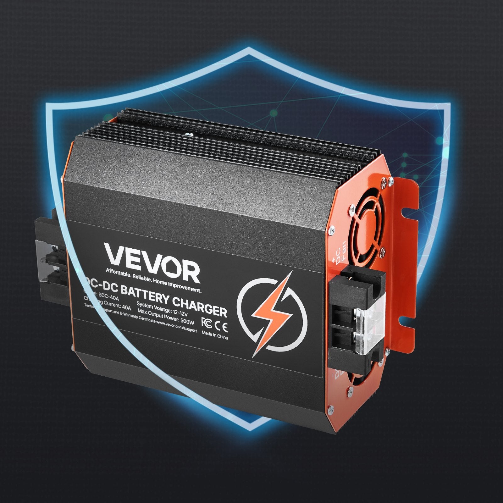 12V 40A DC-DC Battery Charger, 500W, Smart Multi-Stage, RV & Boat