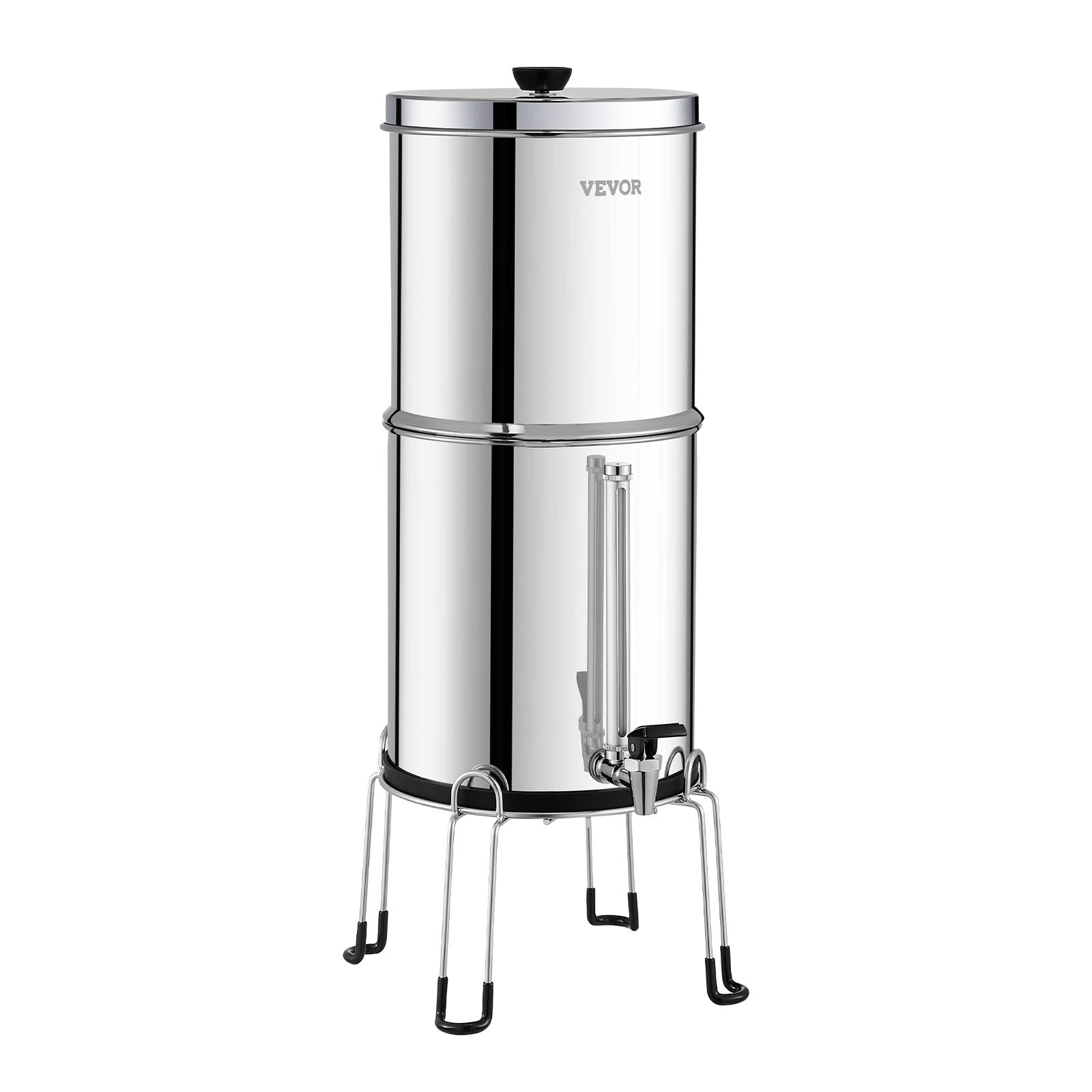 Gravity-Fed Water Filter System, 2.25G 304 Stainless Steel with 2 Carbon Filters