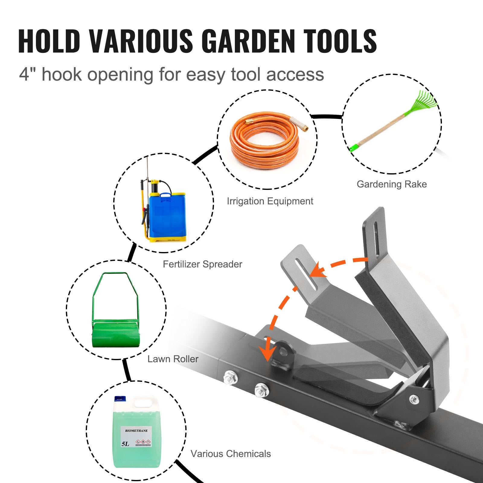 3 Place Trimmer Rack Locking Weeder Trimmer Holder for Pickup Trailer Pair