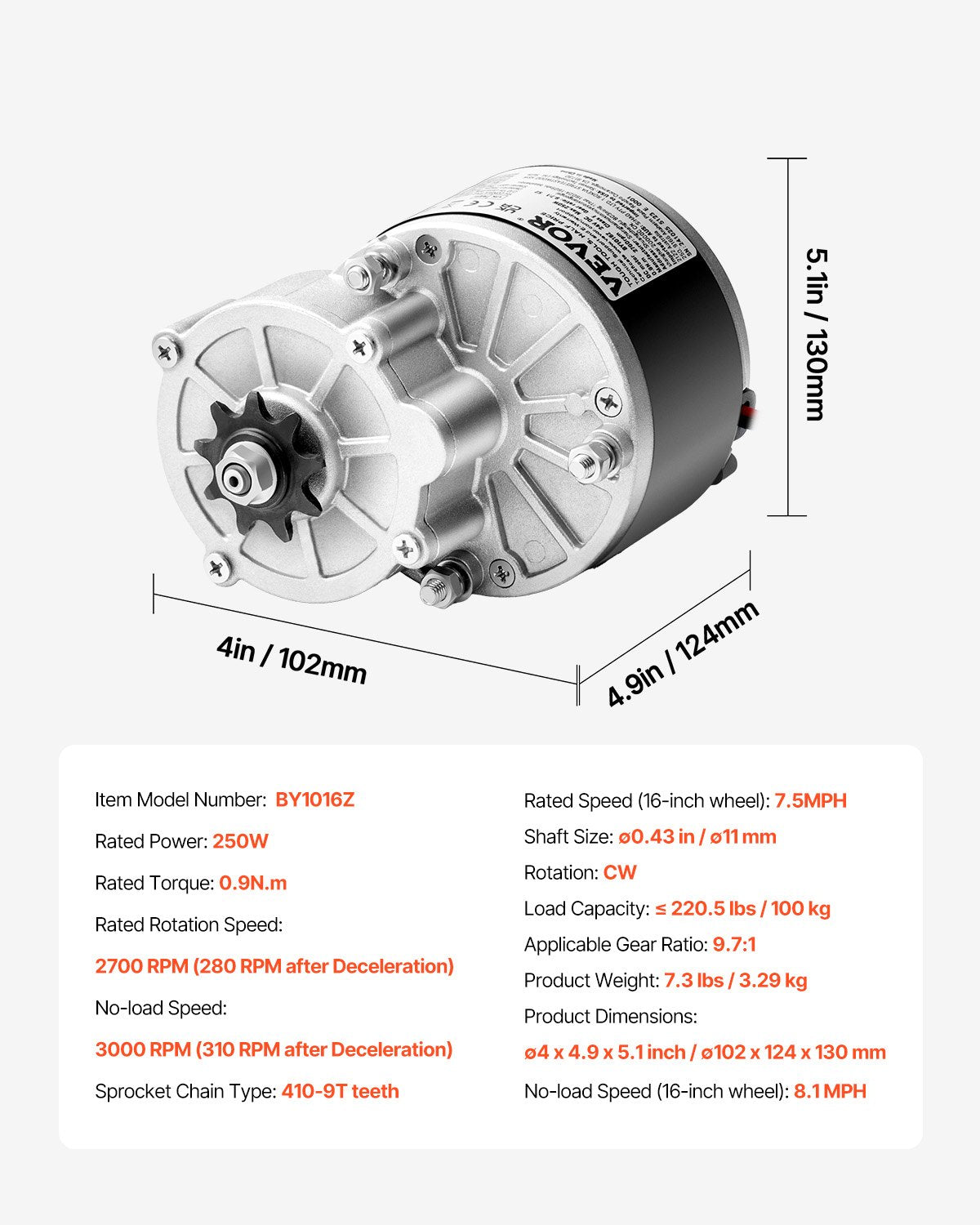 250W DC Motor Kit 24V 2700rpm Brushed with Speed Controller & Throttle Grip