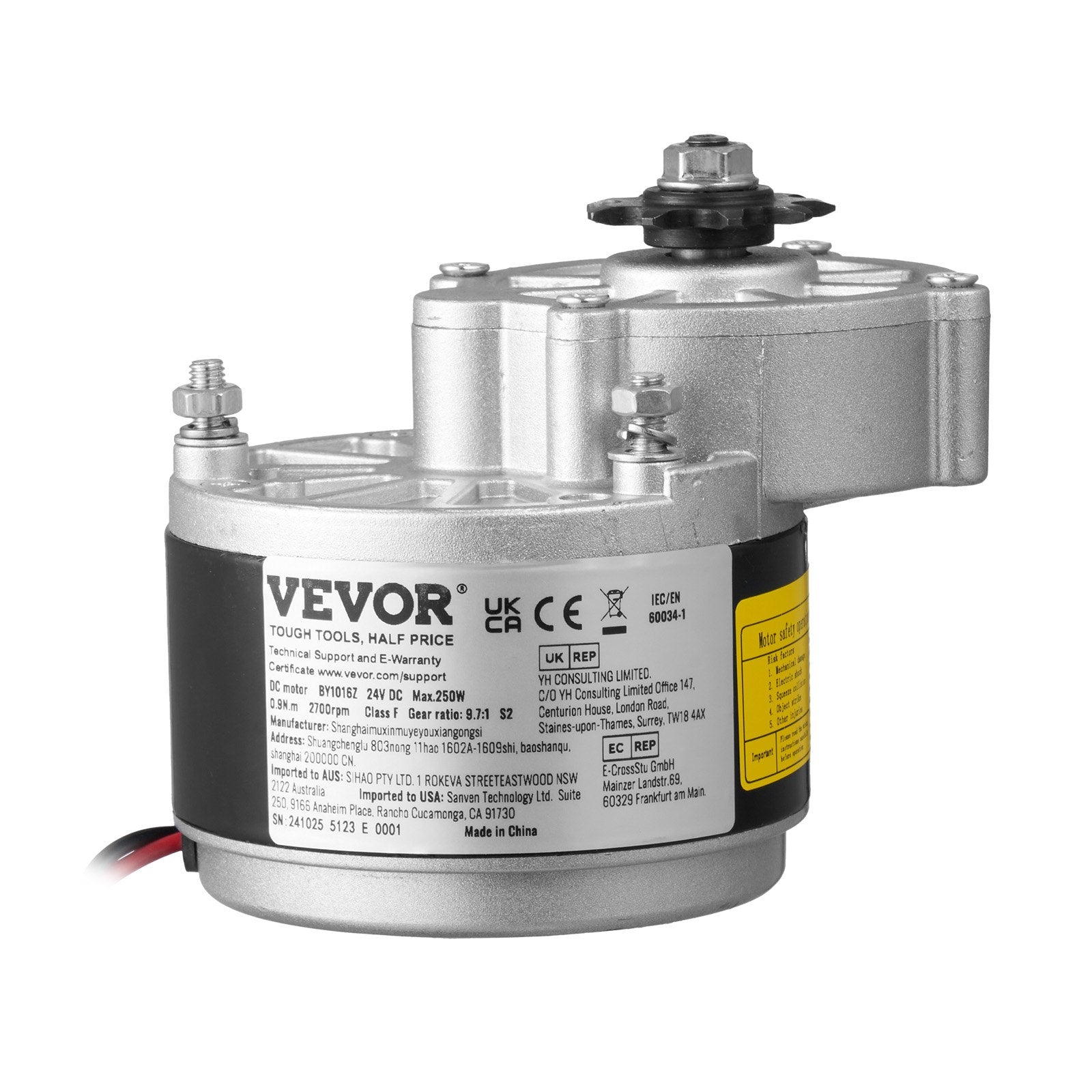 250W DC Motor Kit 24V 2700rpm Brushed with Speed Controller & Throttle Grip