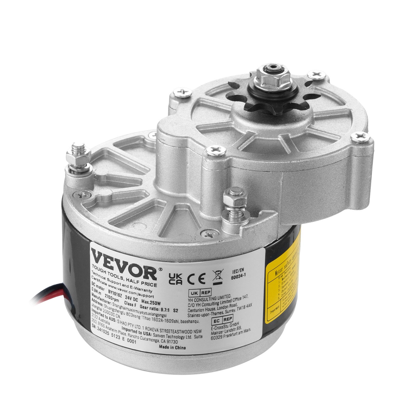 250W DC Motor Kit 24V 2700rpm Brushed with Speed Controller & Throttle Grip