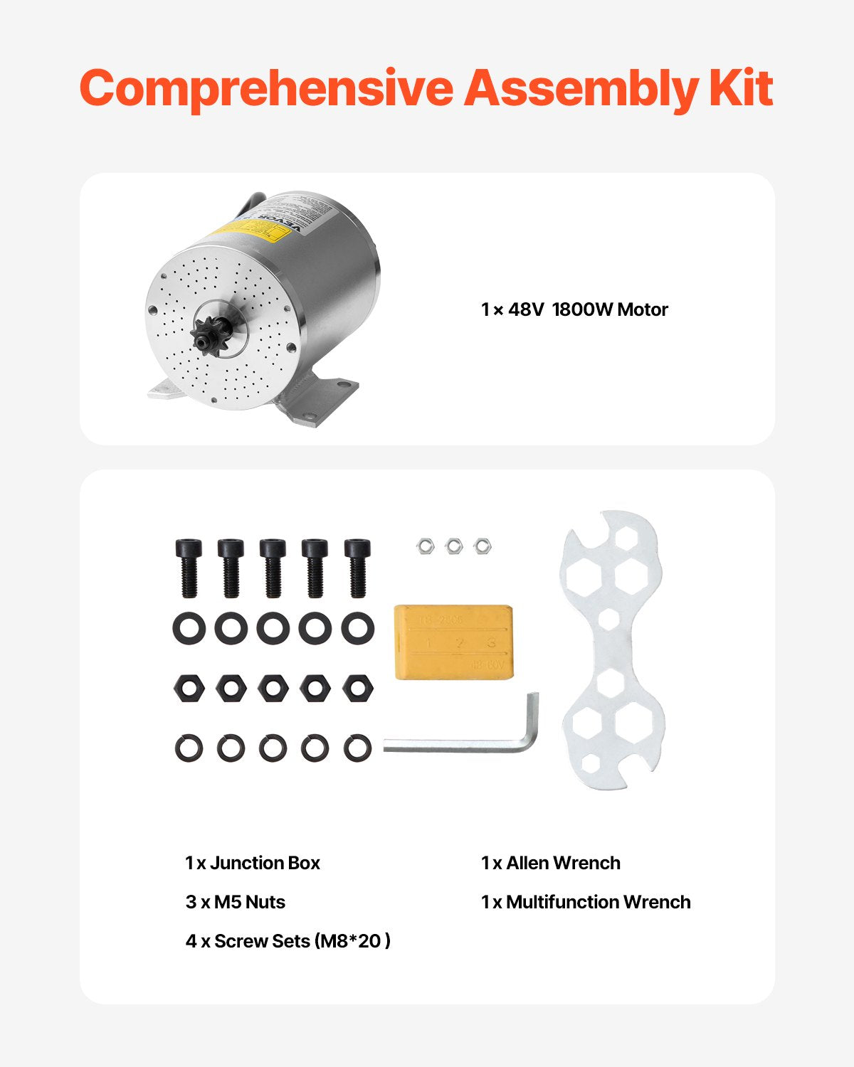 3000W Electric Brushless DC Motor 72V 4900rpm Go-Kart Dirt Bike E-Bike Motor