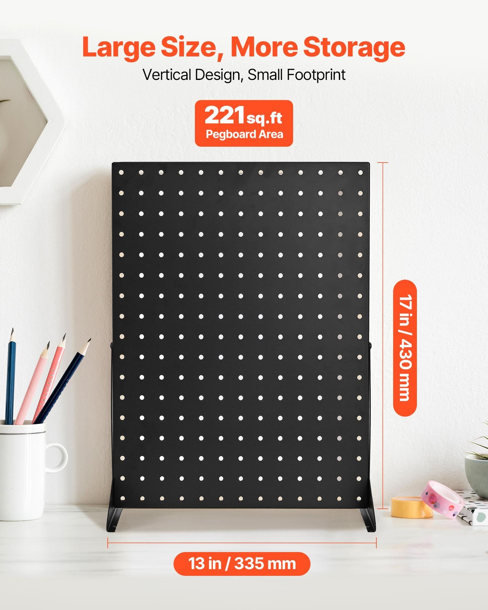 4PCS Tabletop Pegboard Display Stand 44x33x11 cm with 30 Hooks for Retail