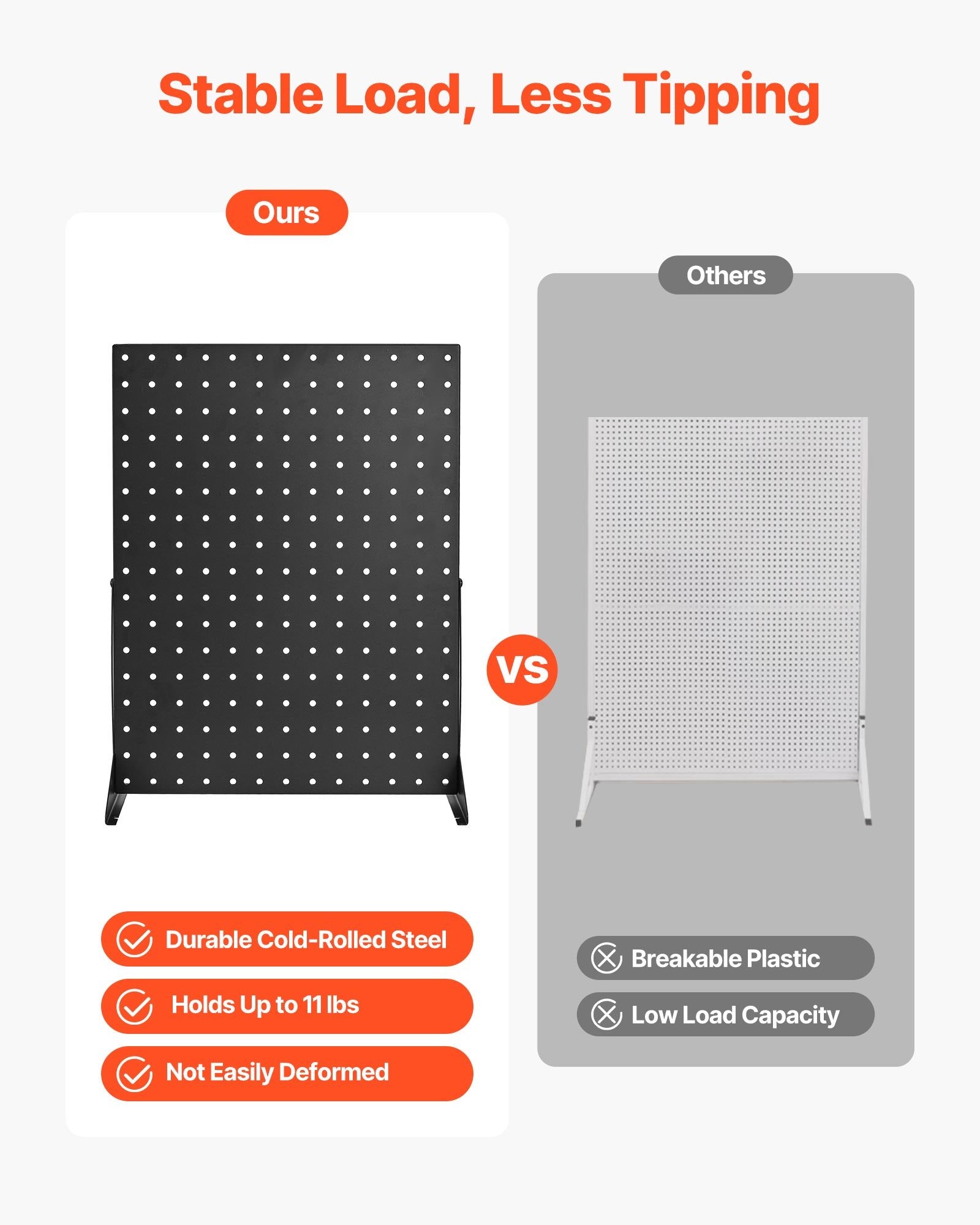 4PCS Tabletop Pegboard Display Stand 44x33x11 cm with 30 Hooks for Retail